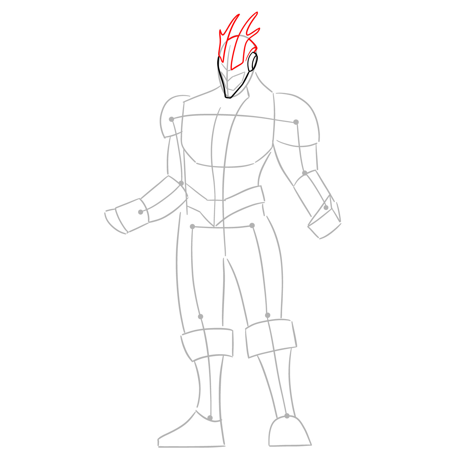 Learn How to Draw Armored All Might in Detailed Steps - step 05