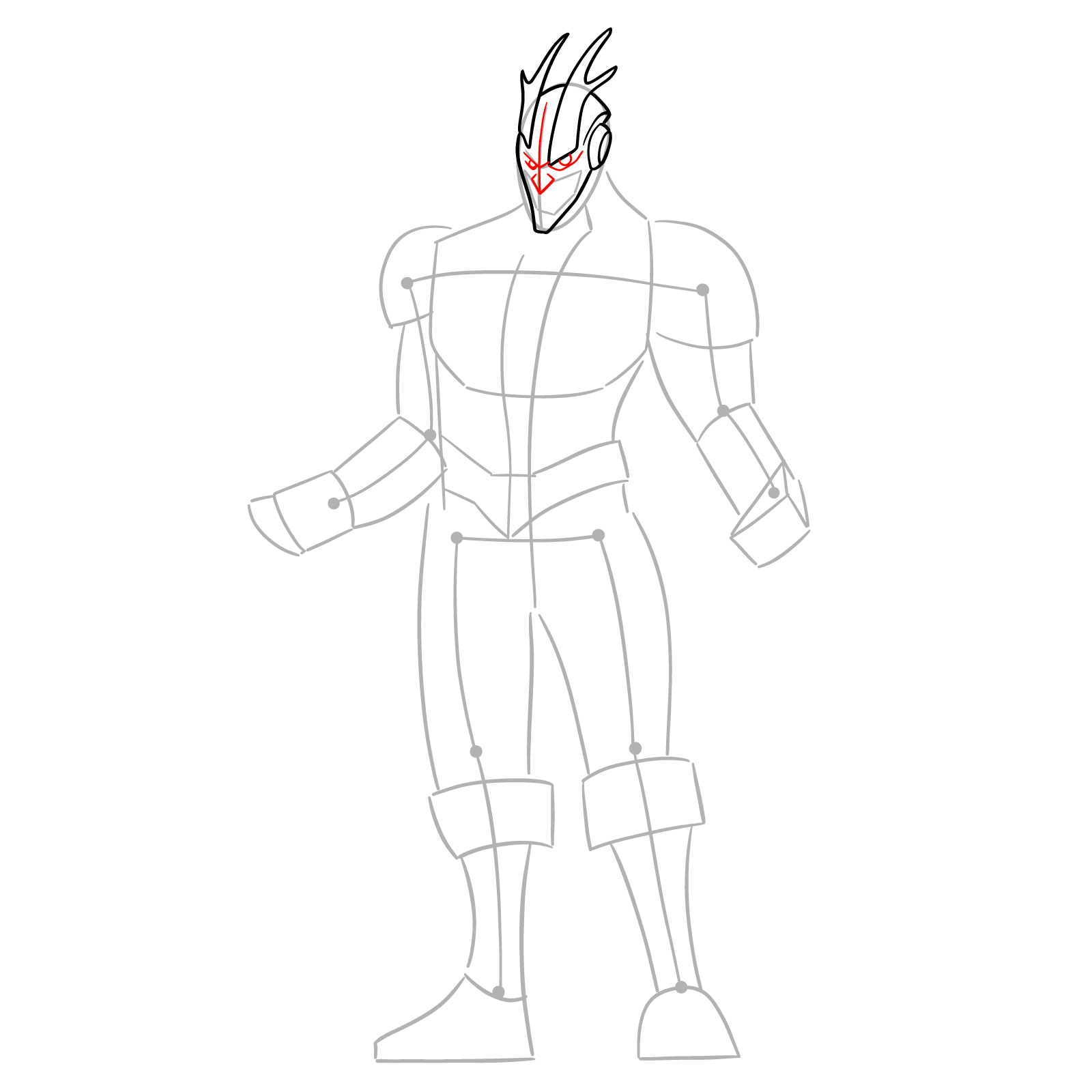 Learn How to Draw Armored All Might in Detailed Steps - step 06