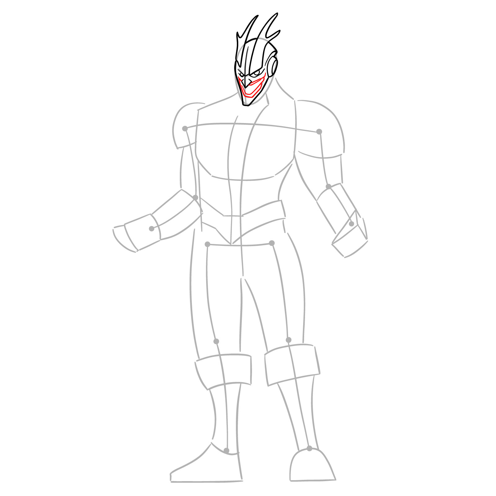 Learn How to Draw Armored All Might in Detailed Steps - step 07