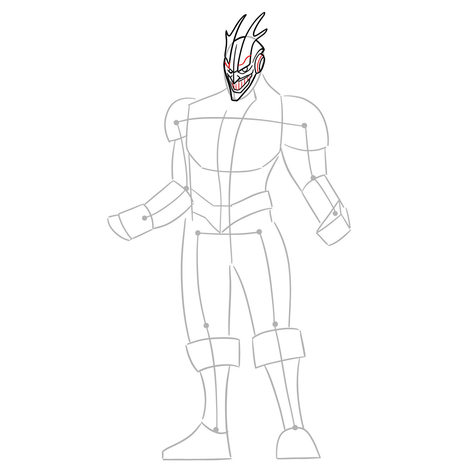 Learn How to Draw Armored All Might in Detailed Steps - step 08