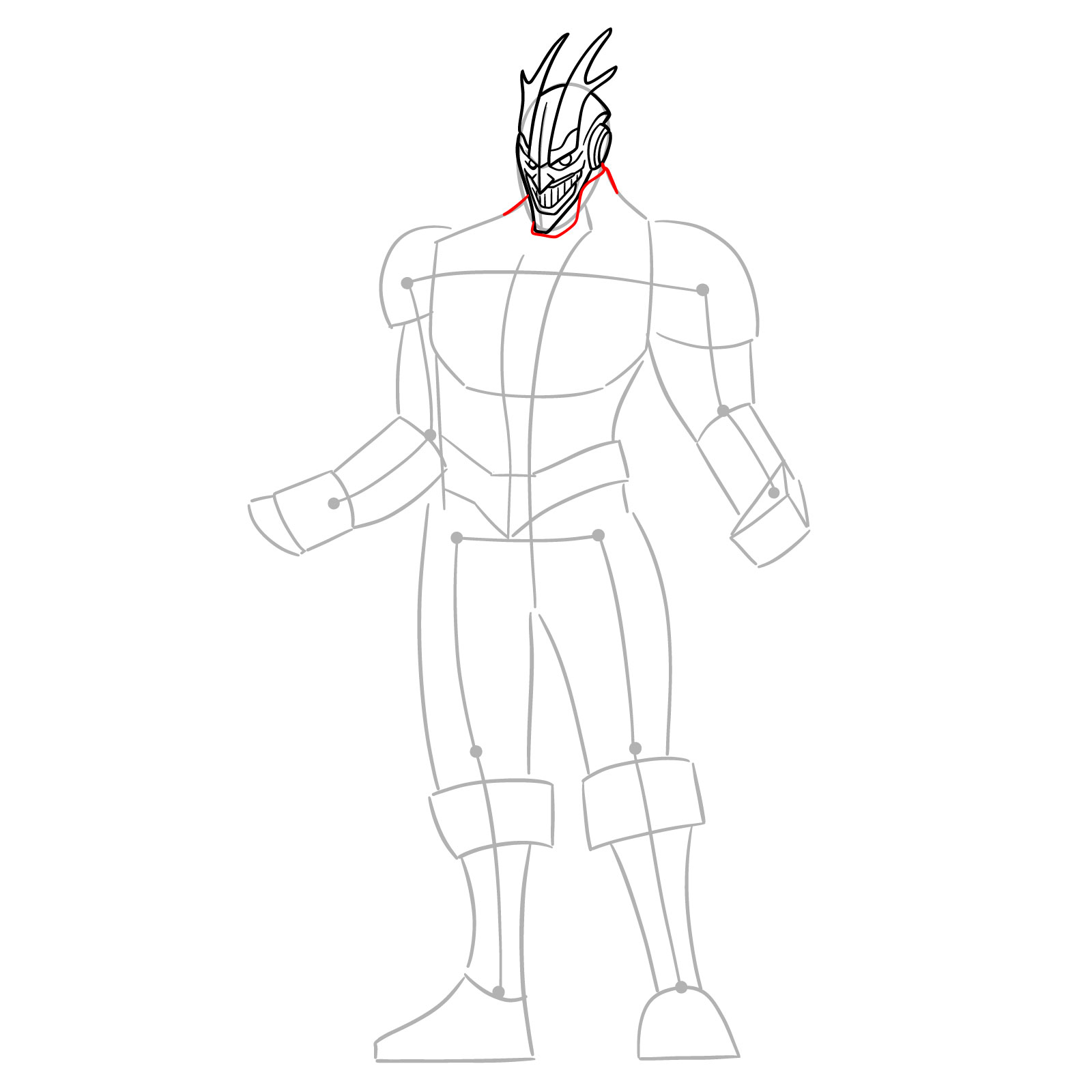 Learn How to Draw Armored All Might in Detailed Steps - step 09