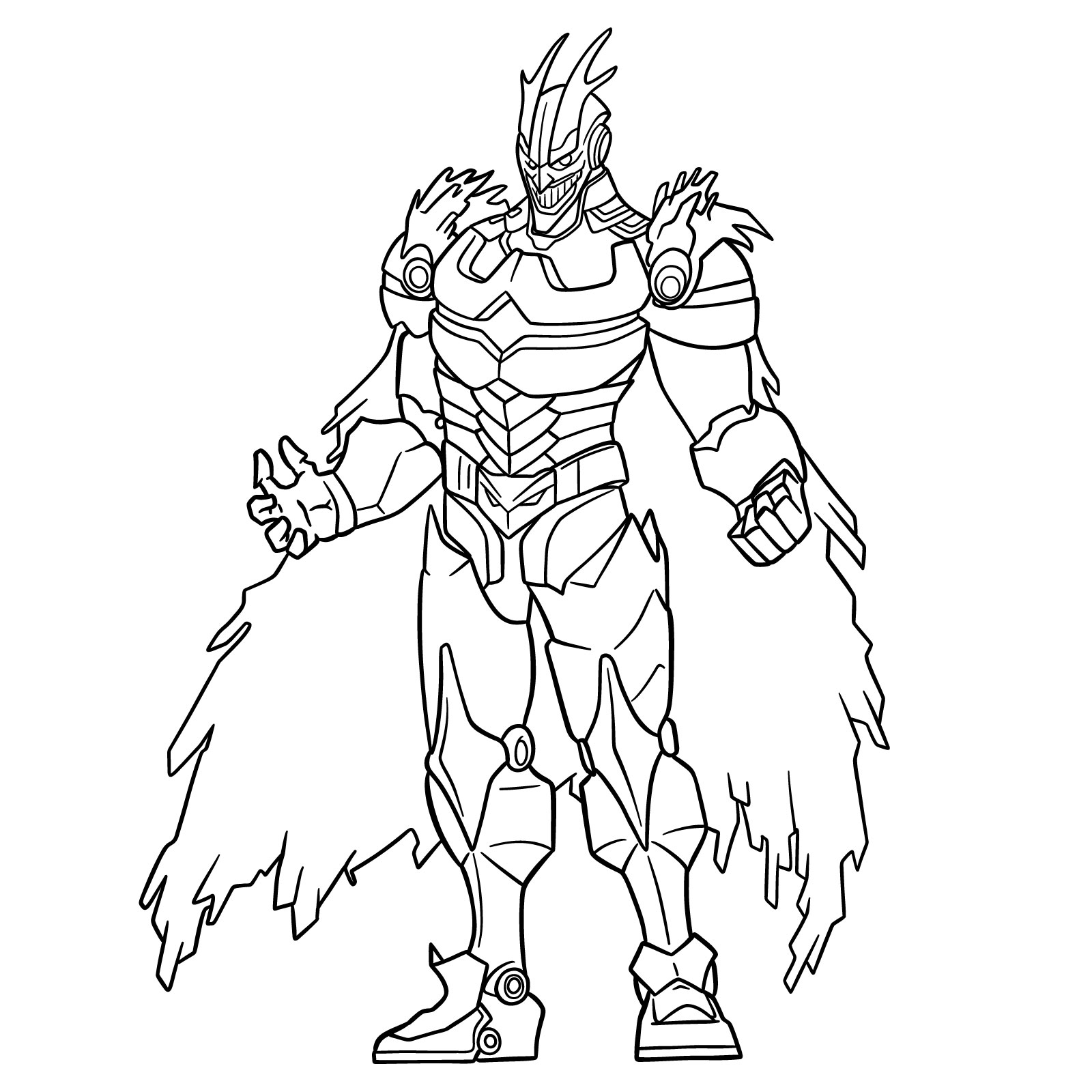 Armored All Might Drawing Guide from My Hero Academia - final step