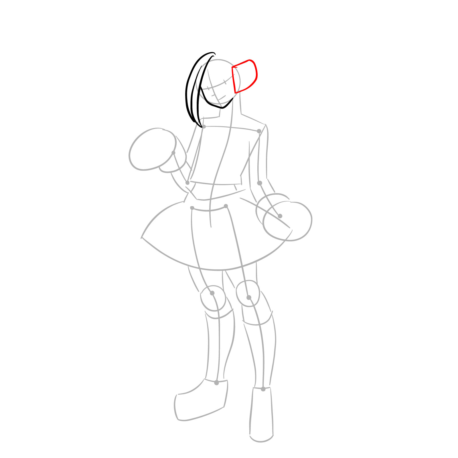How to Draw Pixie-Bob from MHA - step 05