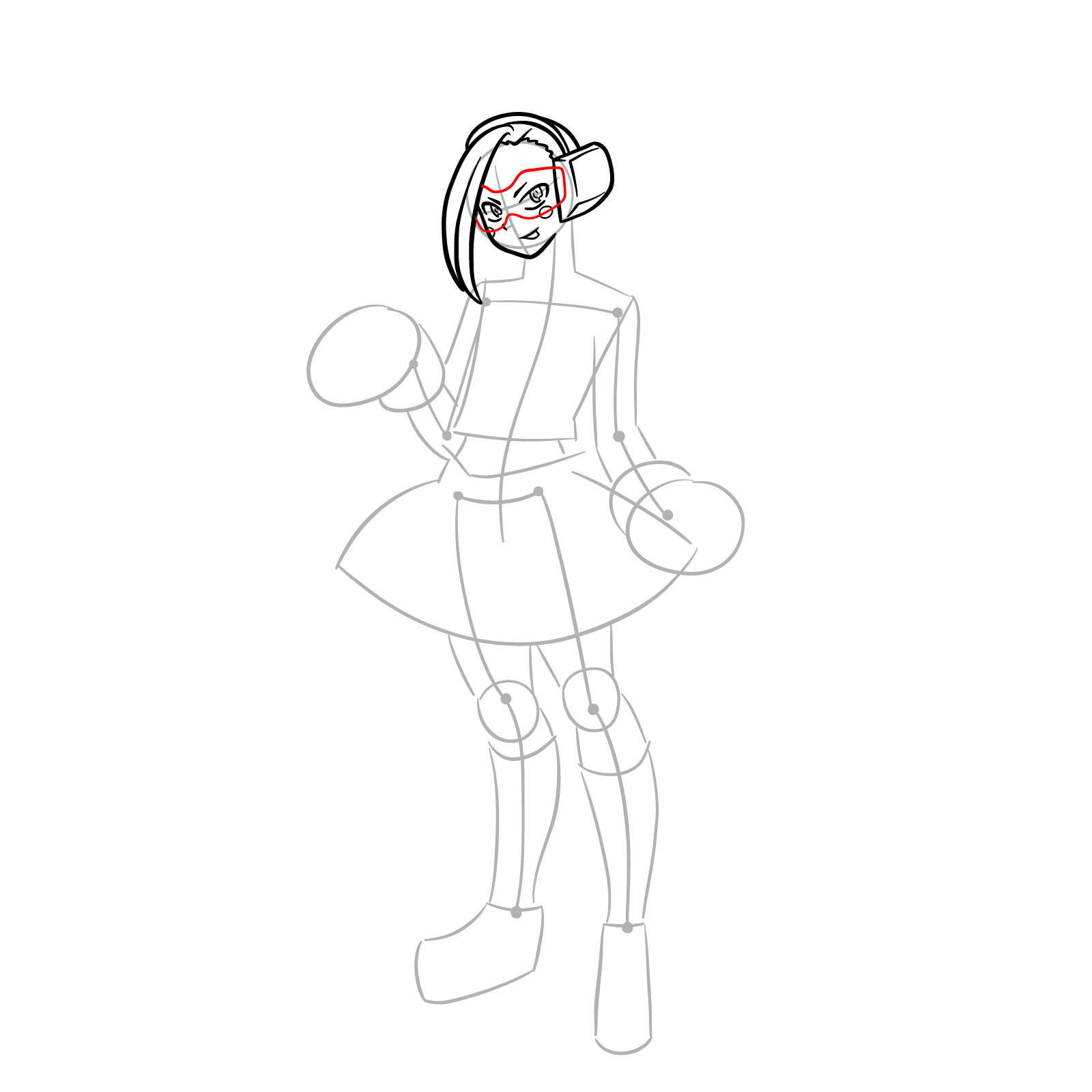 How to Draw Pixie-Bob from MHA - step 09