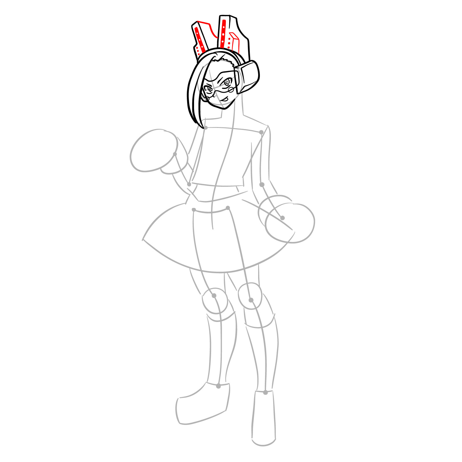 How to Draw Pixie-Bob from MHA - step 11
