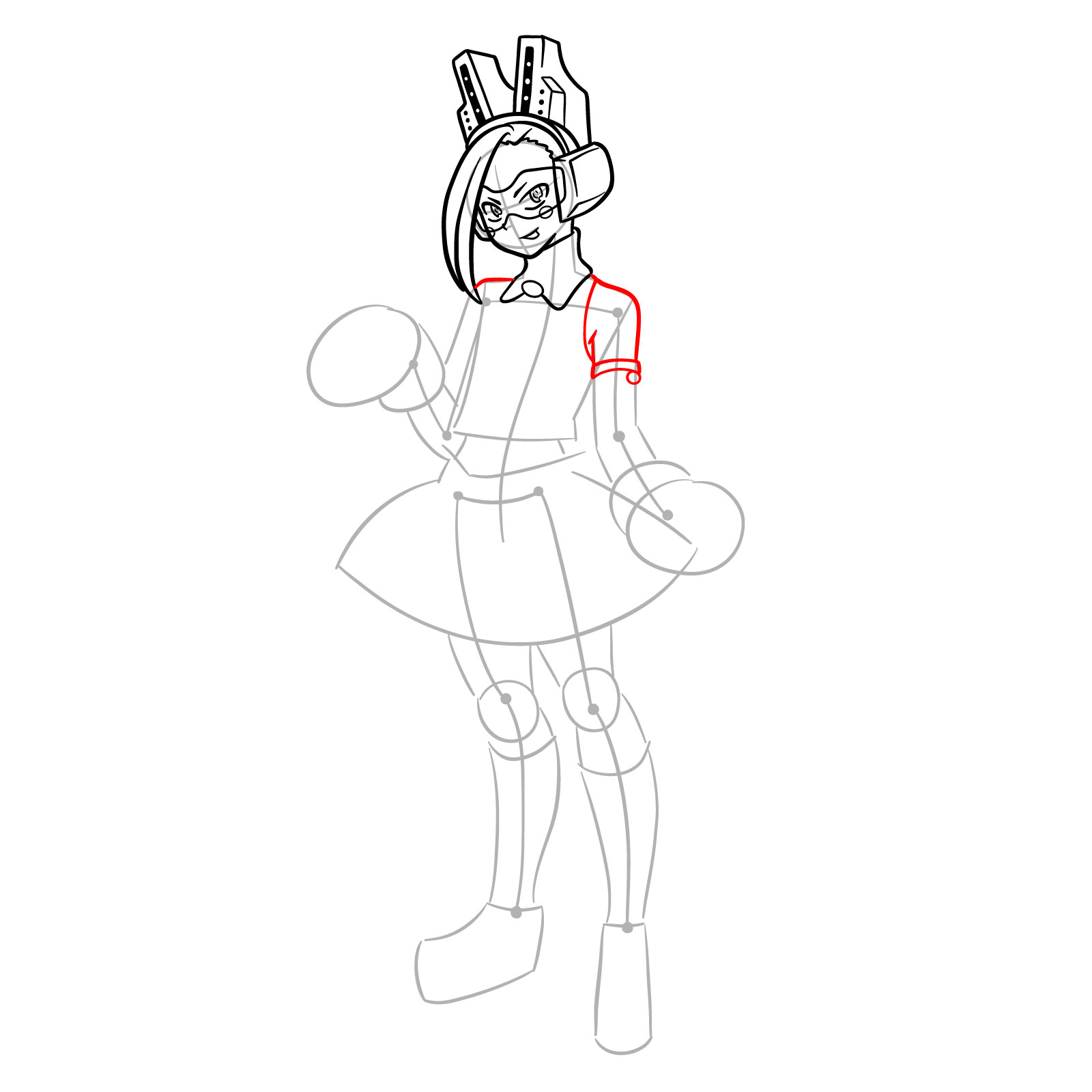 How to Draw Pixie-Bob from MHA - step 13