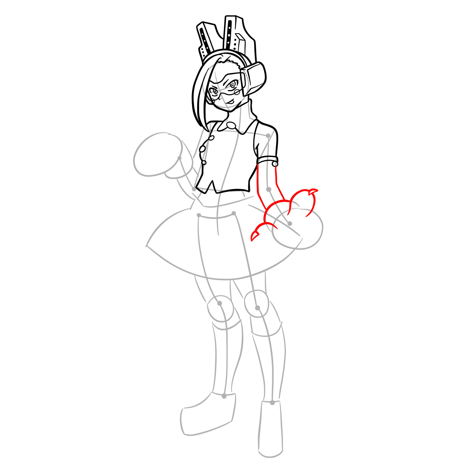 How to Draw Pixie-Bob from MHA - step 15
