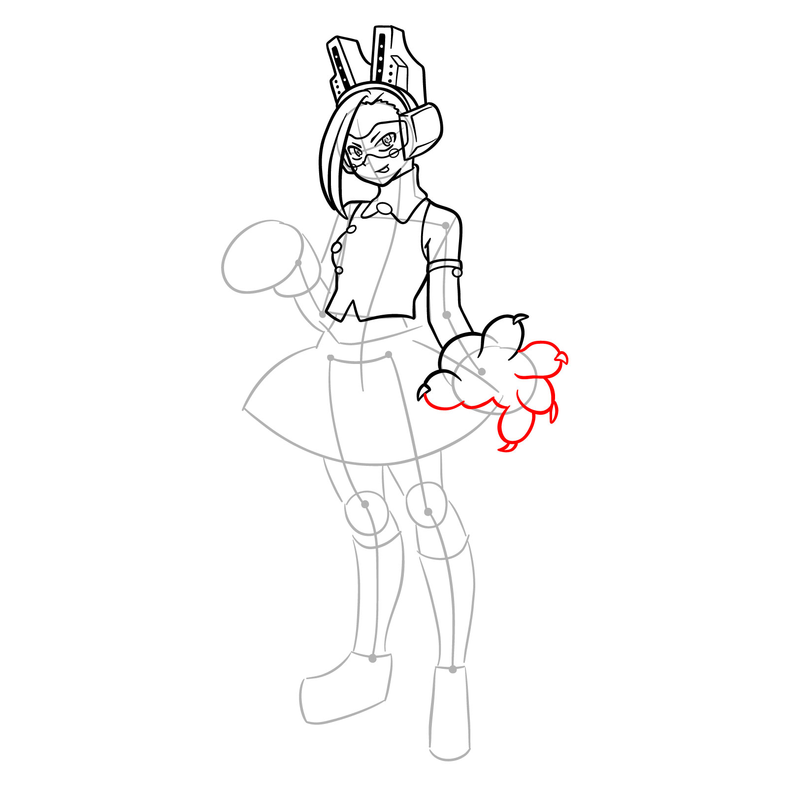 How to Draw Pixie-Bob from MHA - step 16