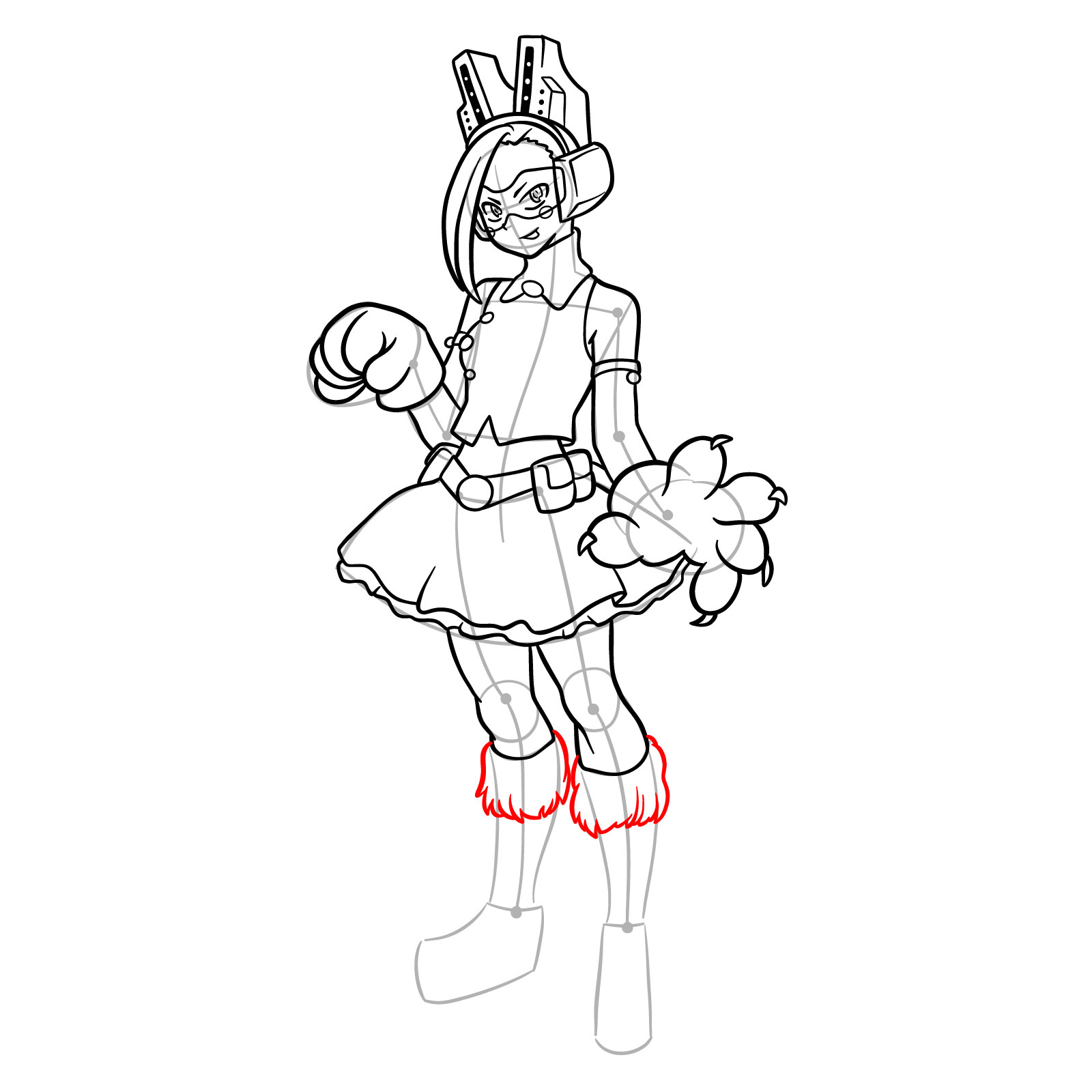 How to Draw Pixie-Bob from MHA - step 23