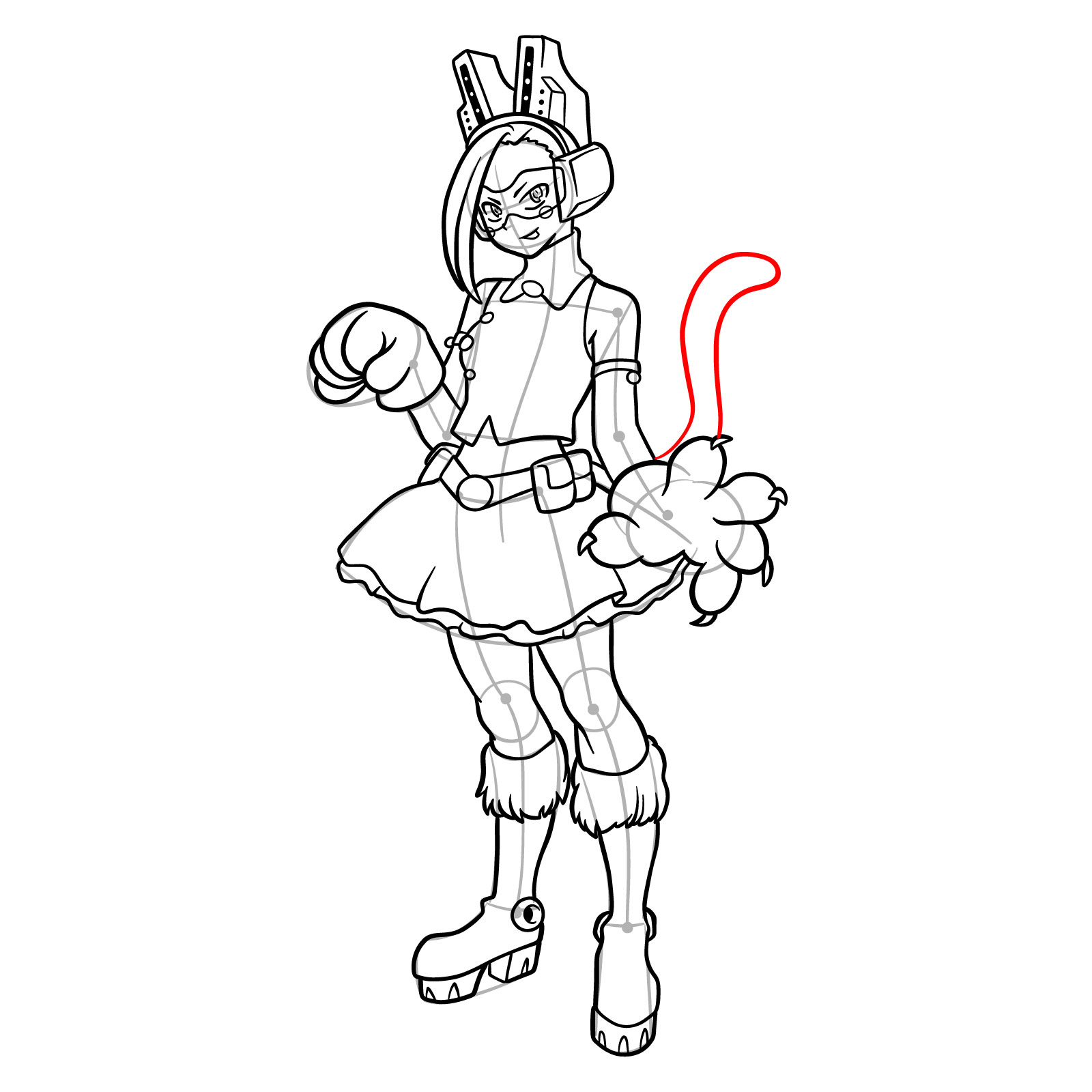 How to Draw Pixie-Bob from MHA - step 26