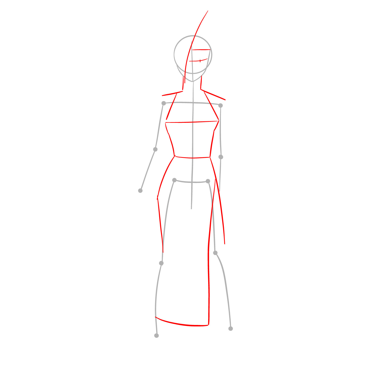 How to Draw Ryuko Tatsuma in Her Hero Costume - step 02