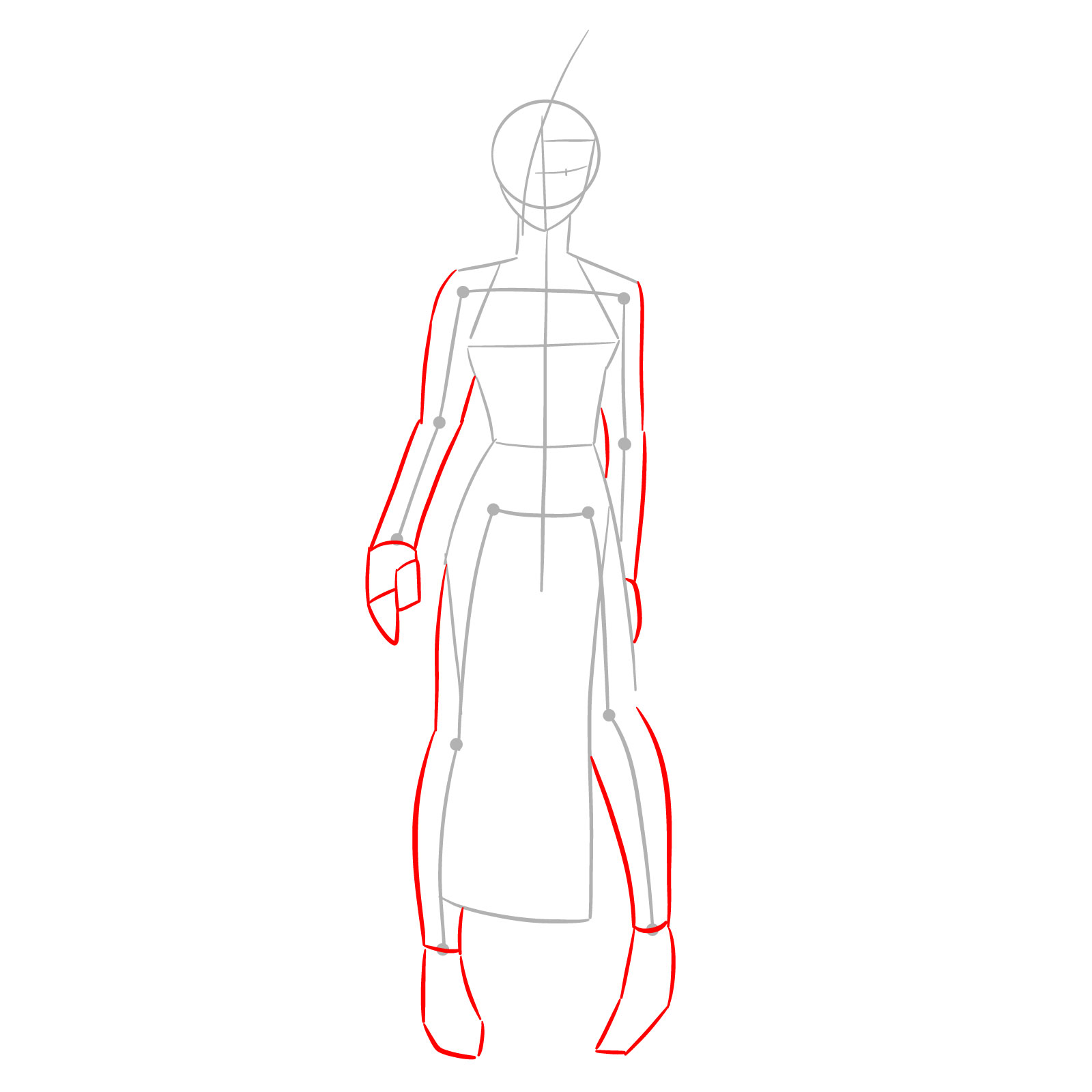 How to Draw Ryuko Tatsuma in Her Hero Costume - step 03