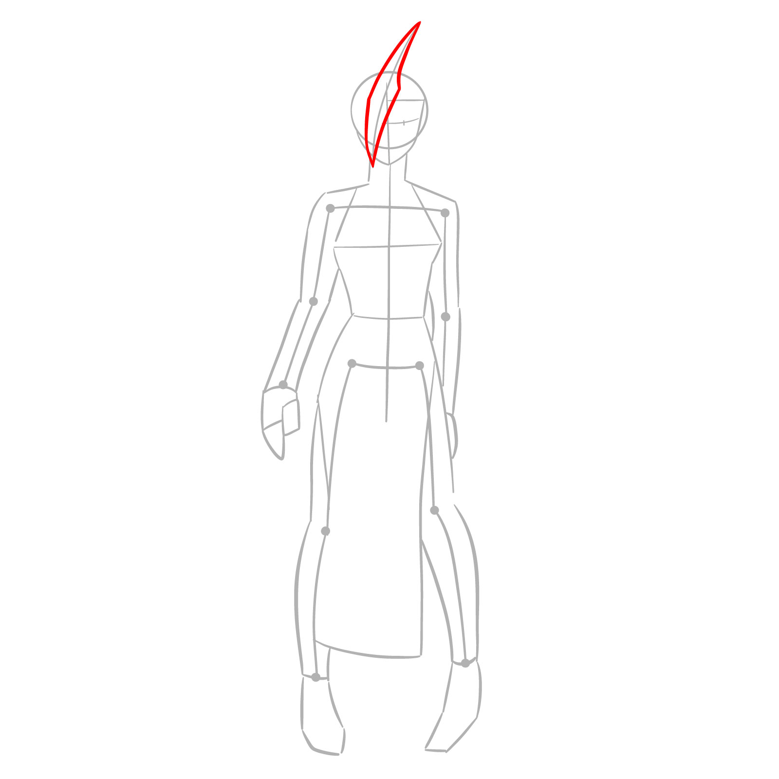How to Draw Ryuko Tatsuma in Her Hero Costume - step 04