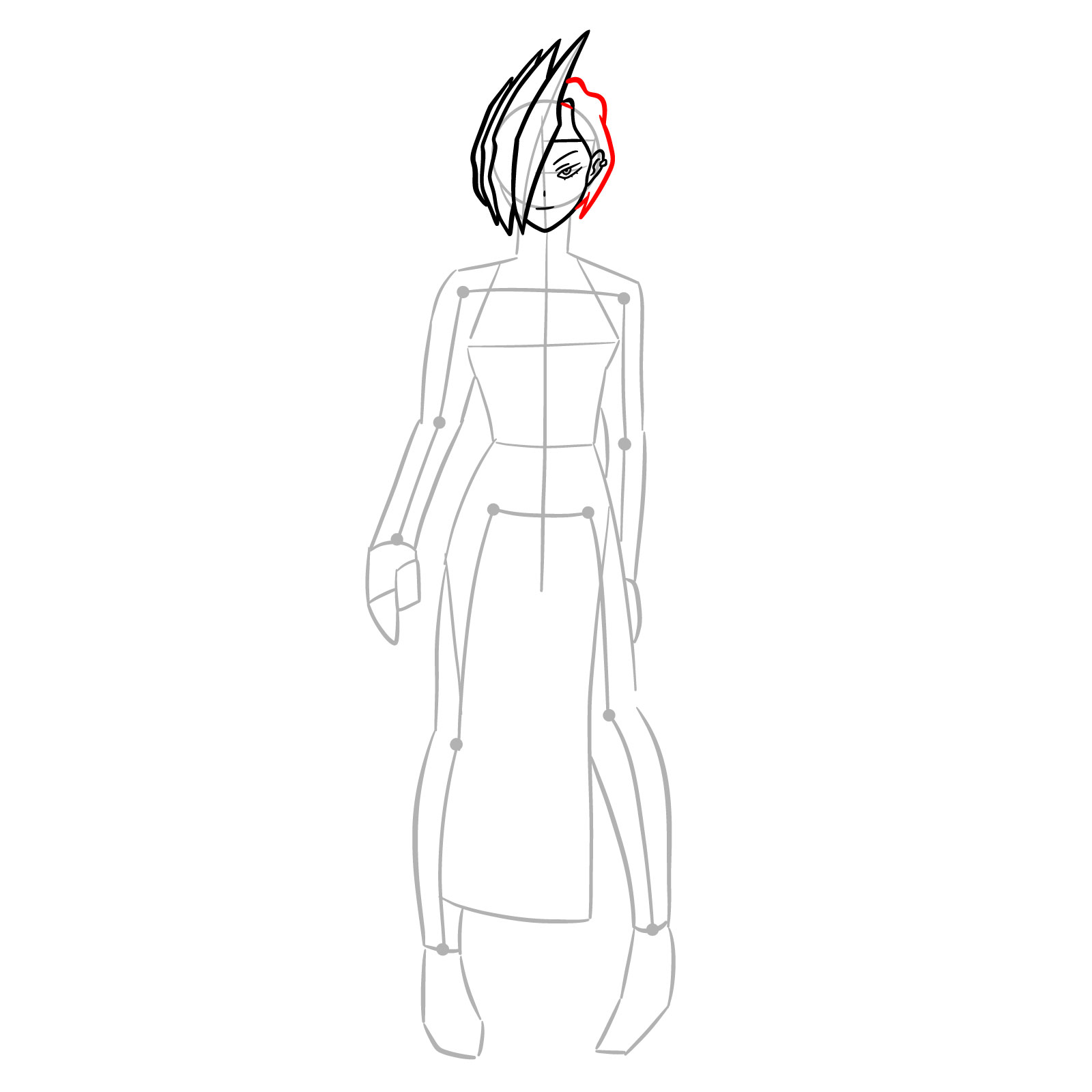 How to Draw Ryuko Tatsuma in Her Hero Costume - step 09