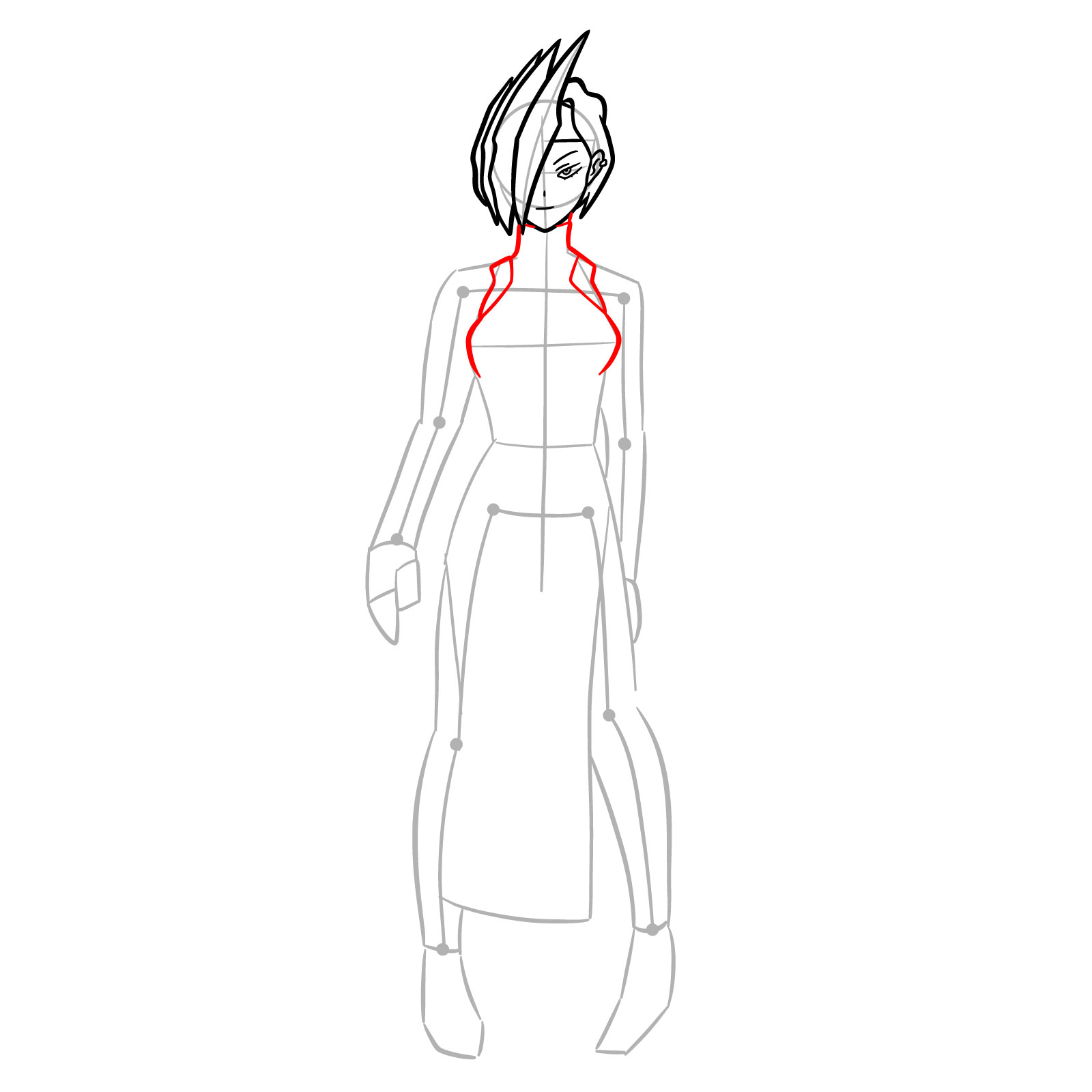 How to Draw Ryuko Tatsuma in Her Hero Costume - step 10