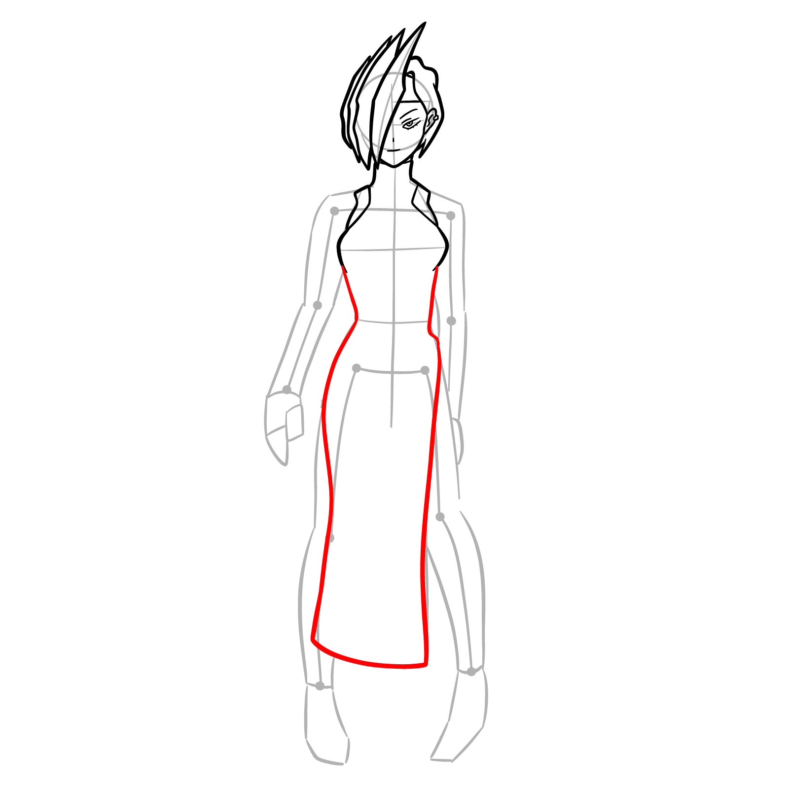 How to Draw Ryuko Tatsuma in Her Hero Costume - step 11
