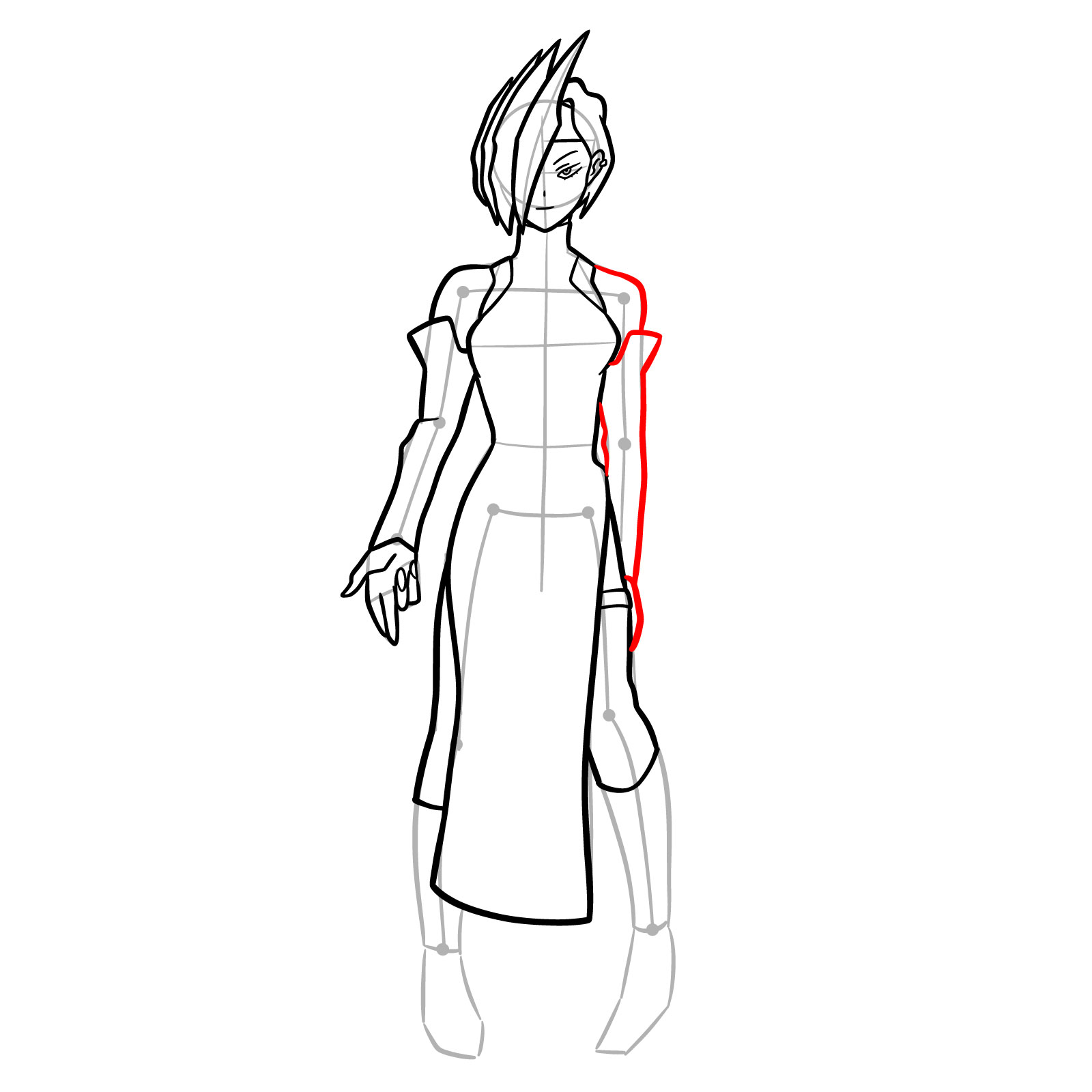How to Draw Ryuko Tatsuma in Her Hero Costume - step 15