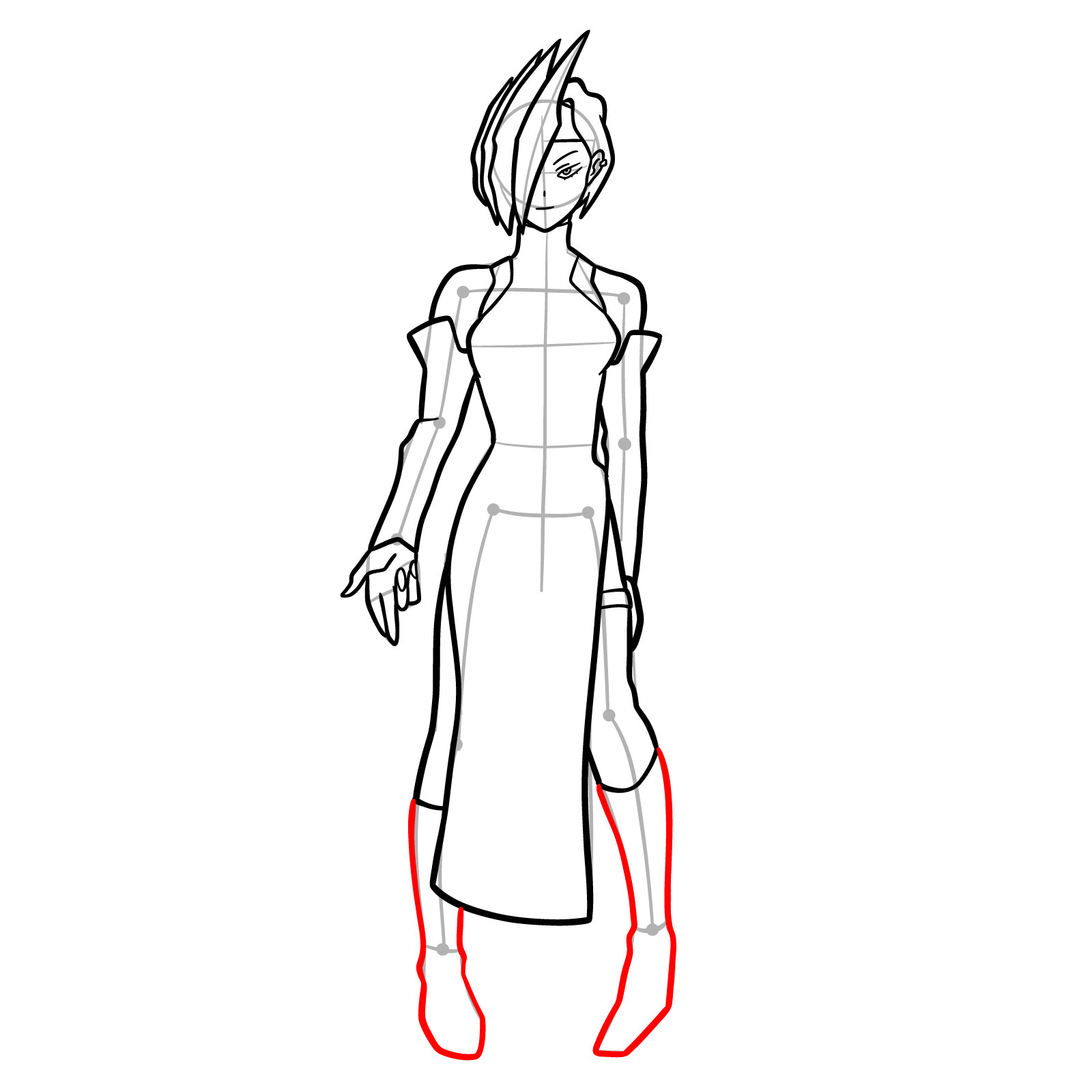 How to Draw Ryuko Tatsuma in Her Hero Costume - step 16
