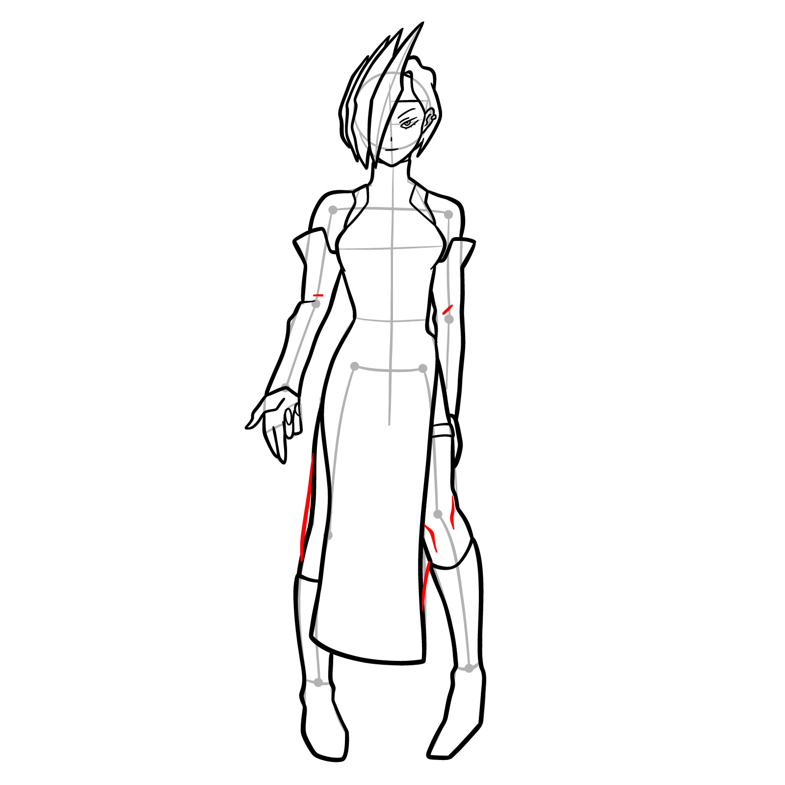 How to Draw Ryuko Tatsuma in Her Hero Costume - step 17