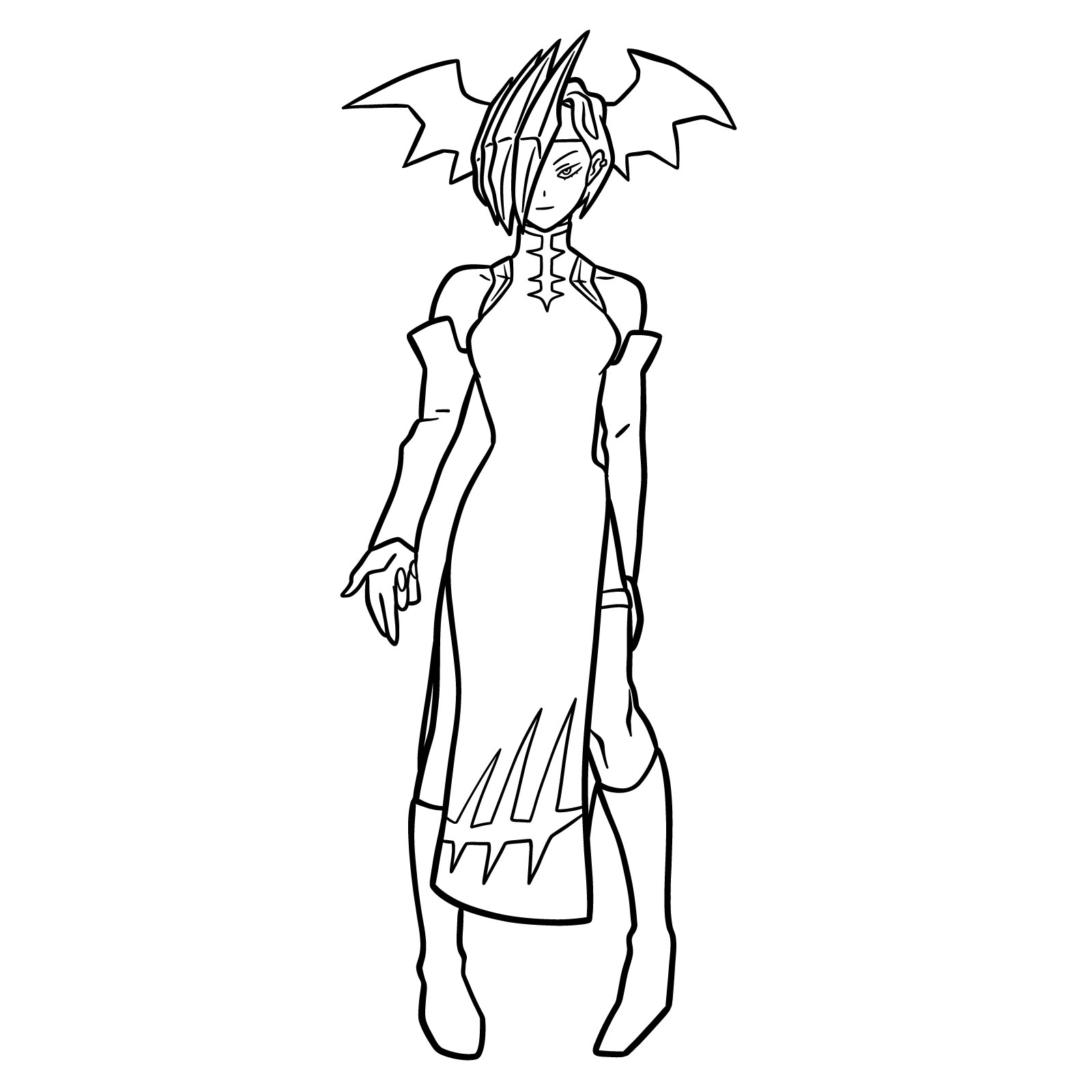 How to Draw Ryuko Tatsuma in Her Hero Costume - final step