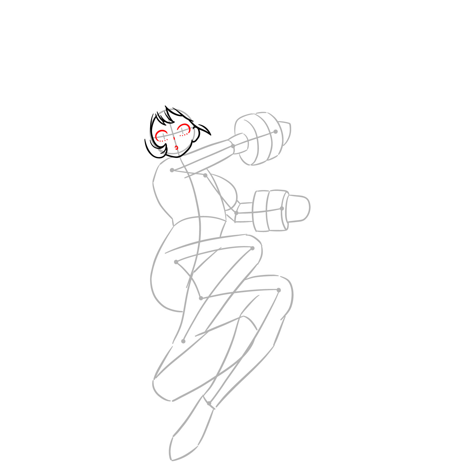 How to Draw Nejire Hado Post-War - step 06