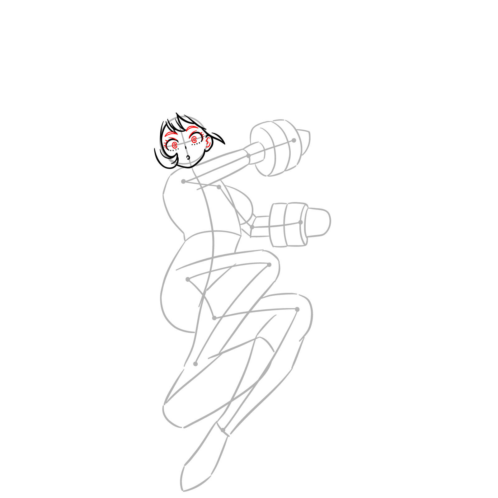 How to Draw Nejire Hado Post-War - step 07