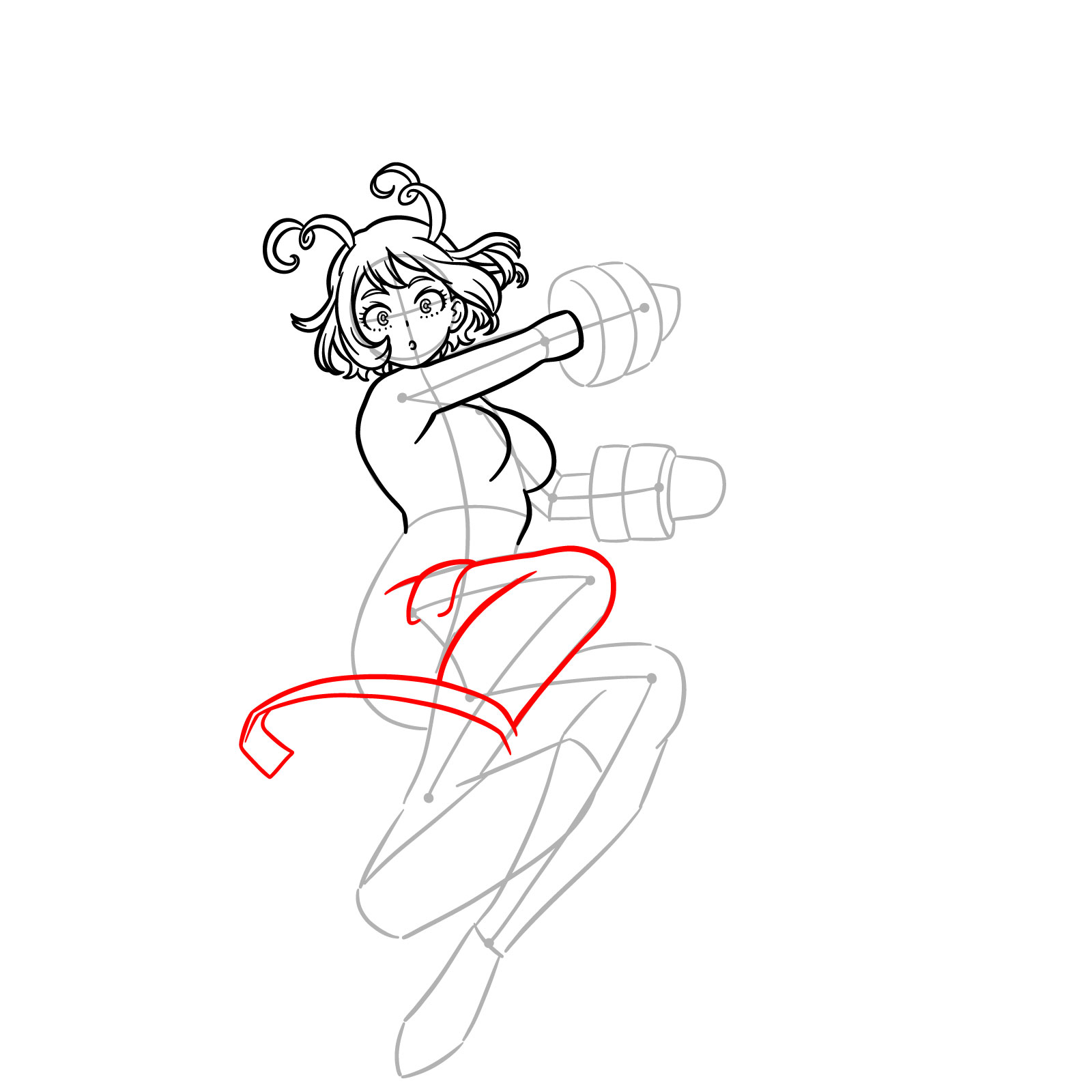 How to Draw Nejire Hado Post-War - step 12