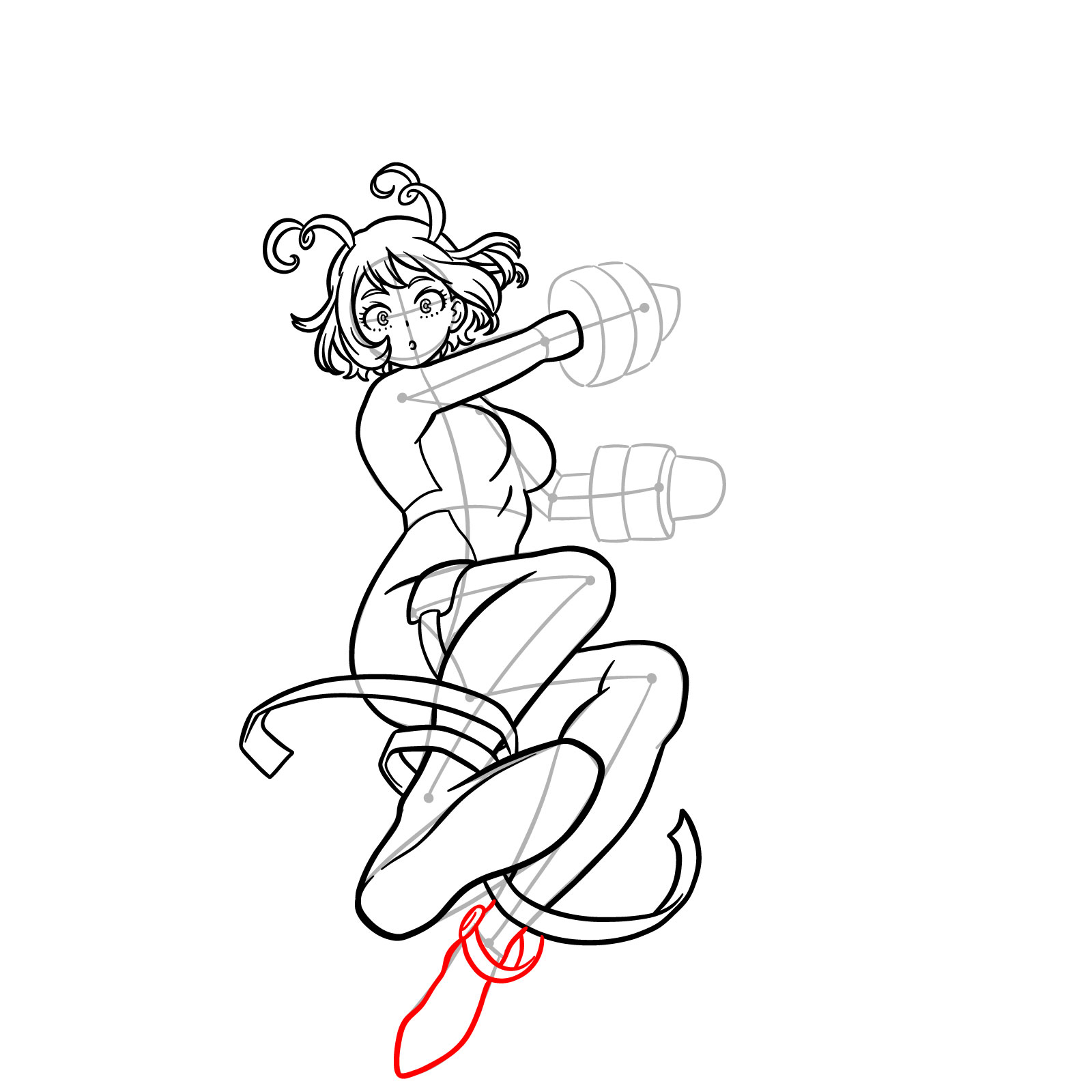 How to Draw Nejire Hado Post-War - step 18