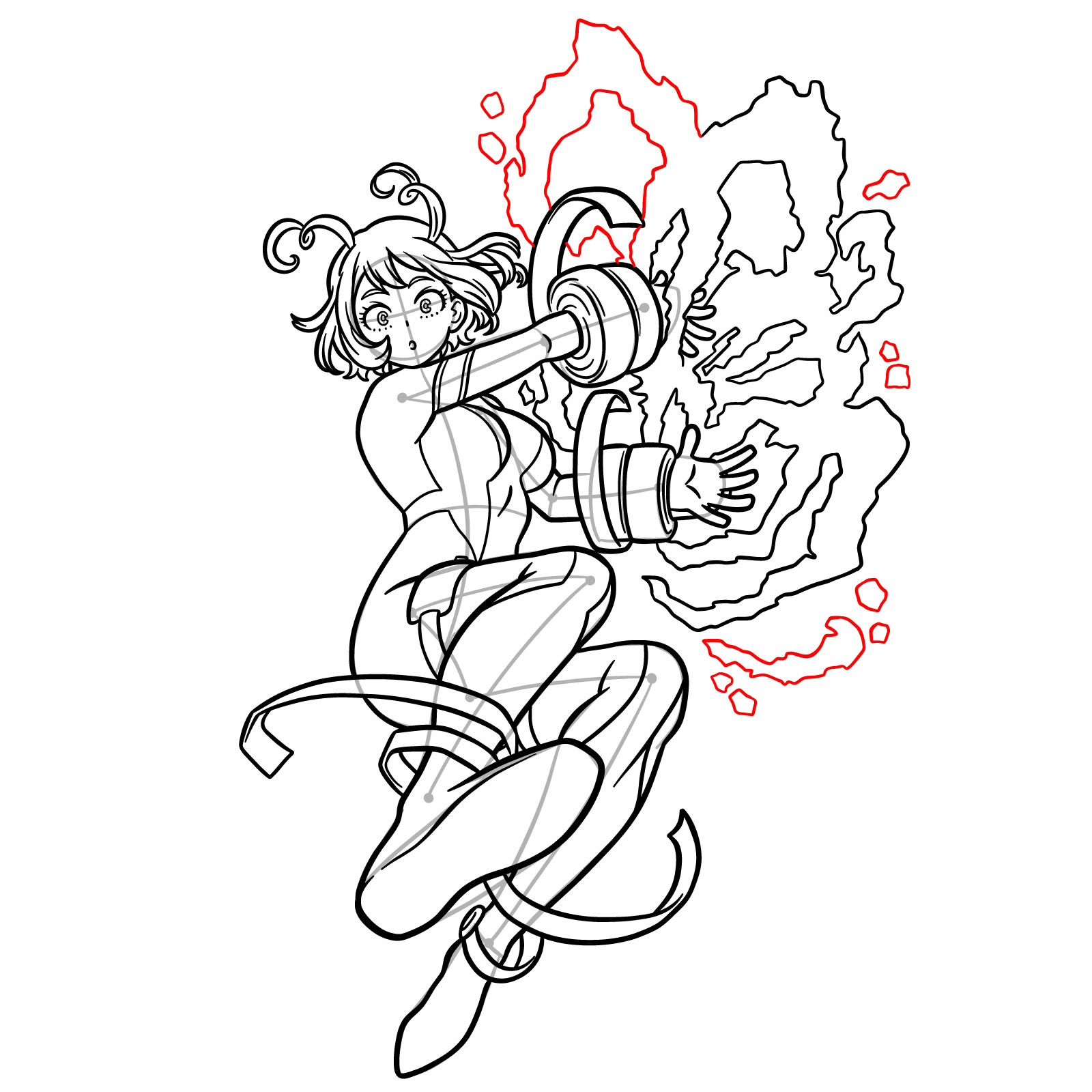 How to Draw Nejire Hado Post-War - step 29