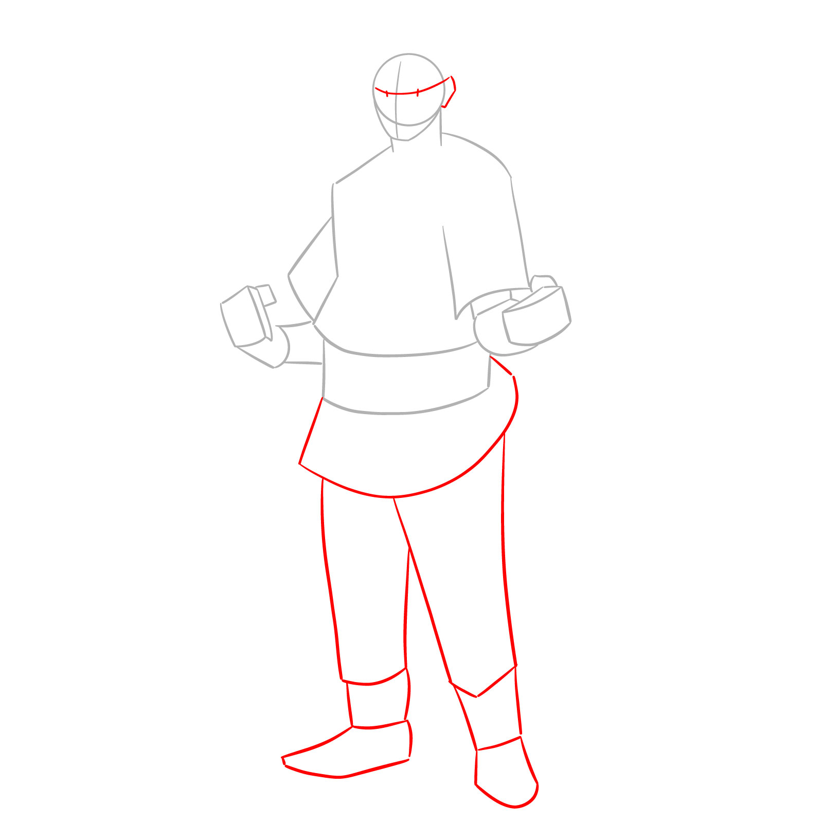 How to Draw Ojiro from MHA - step 02