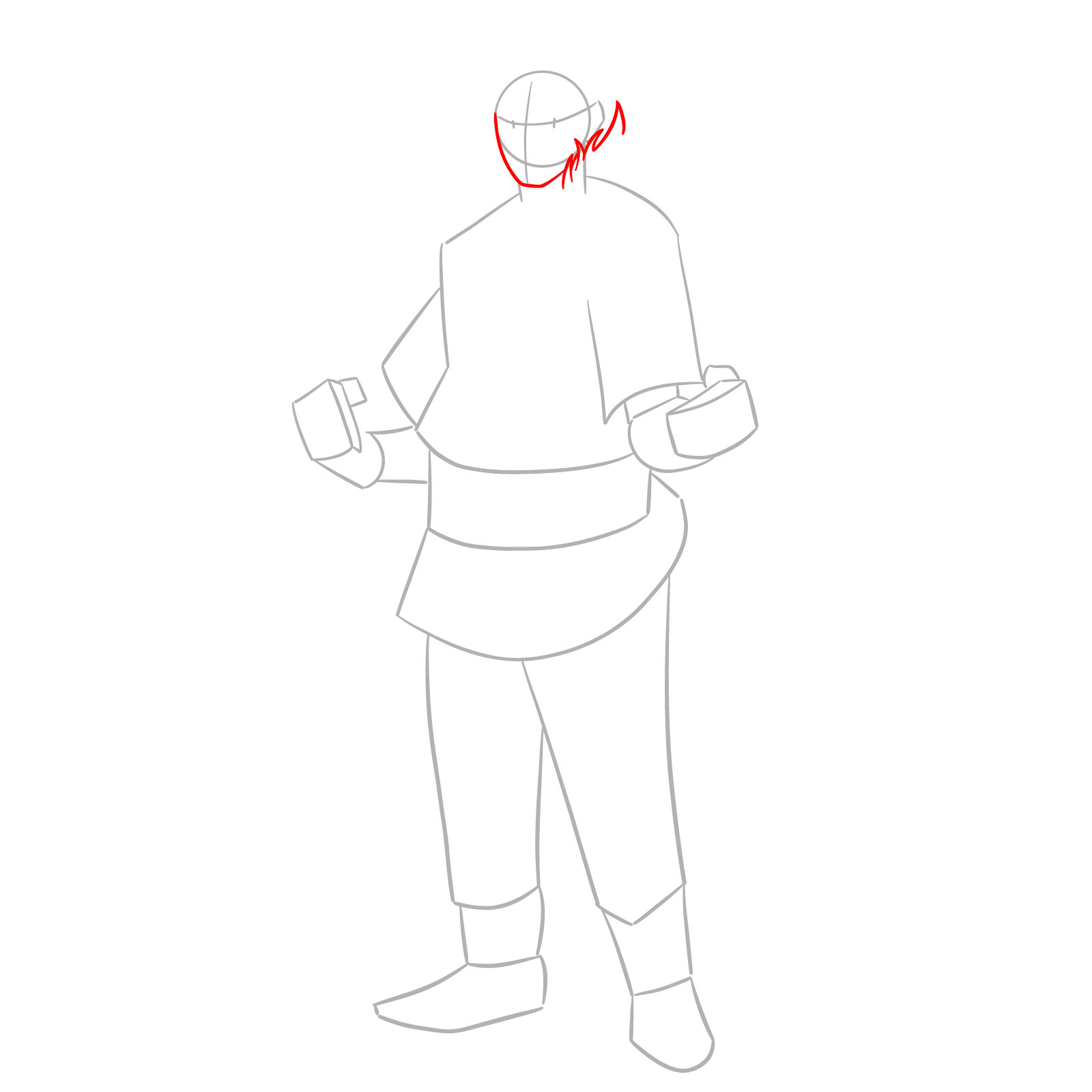 How to Draw Ojiro from MHA - step 03