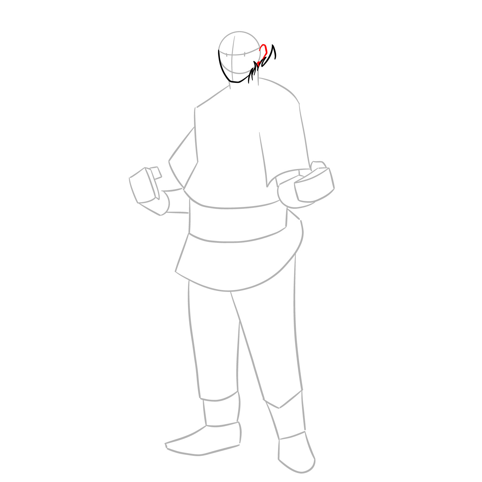 How to Draw Ojiro from MHA - step 04