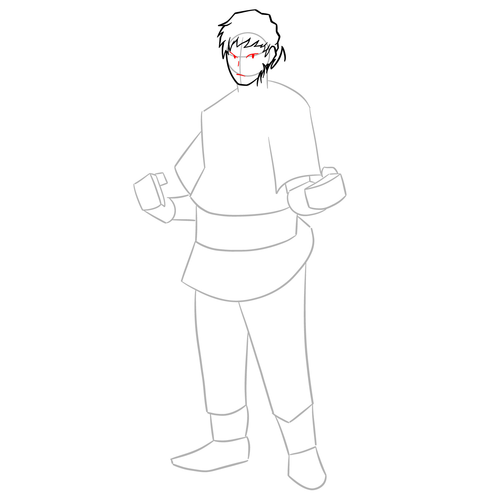 How to Draw Ojiro from MHA - step 07