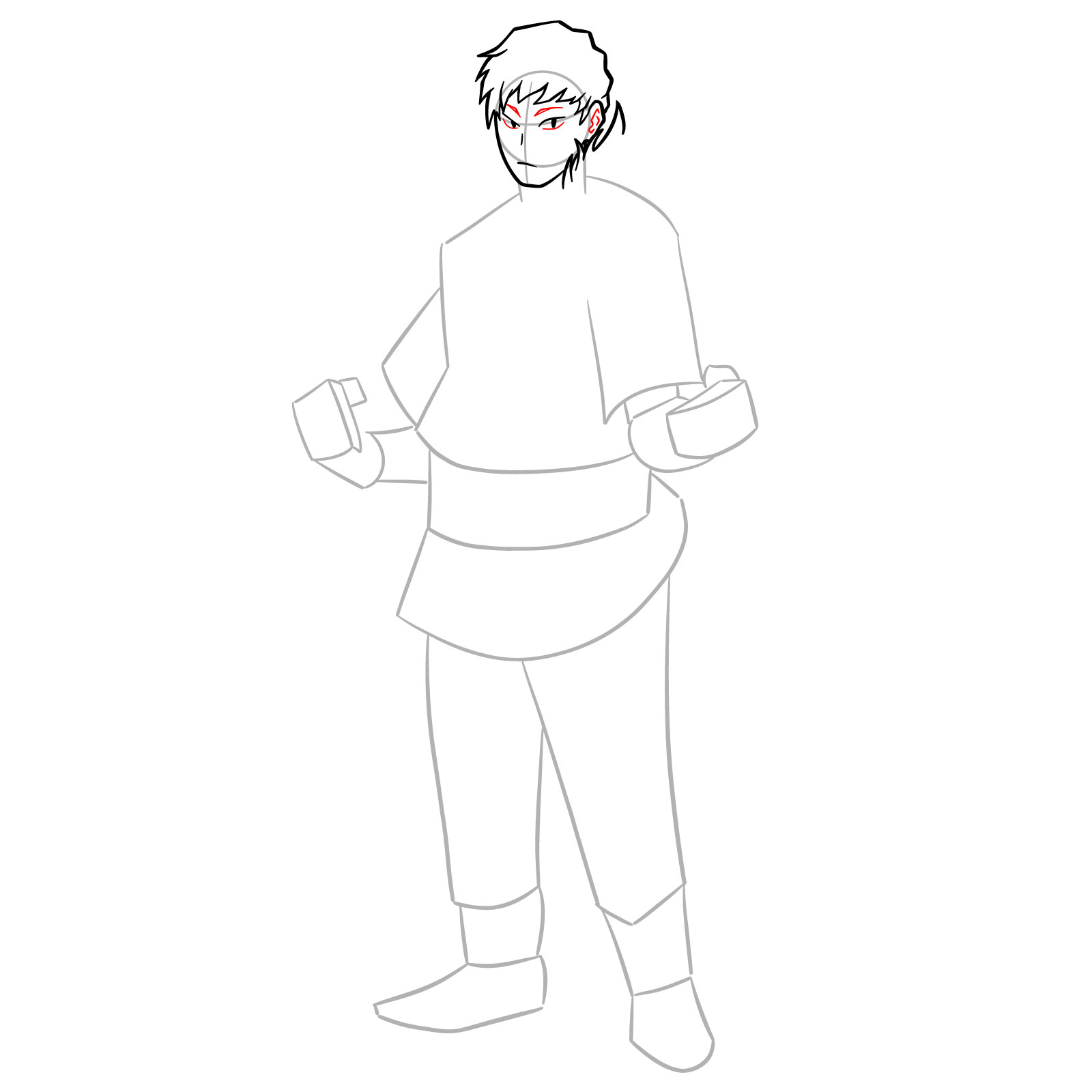How to Draw Ojiro from MHA - step 08
