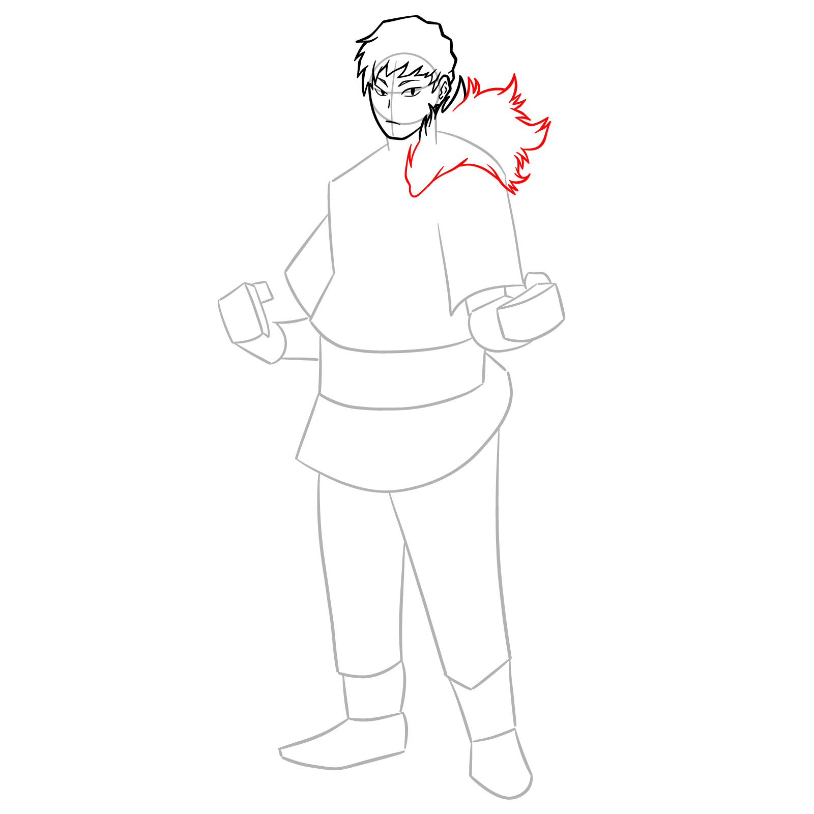 How to Draw Ojiro from MHA - step 09