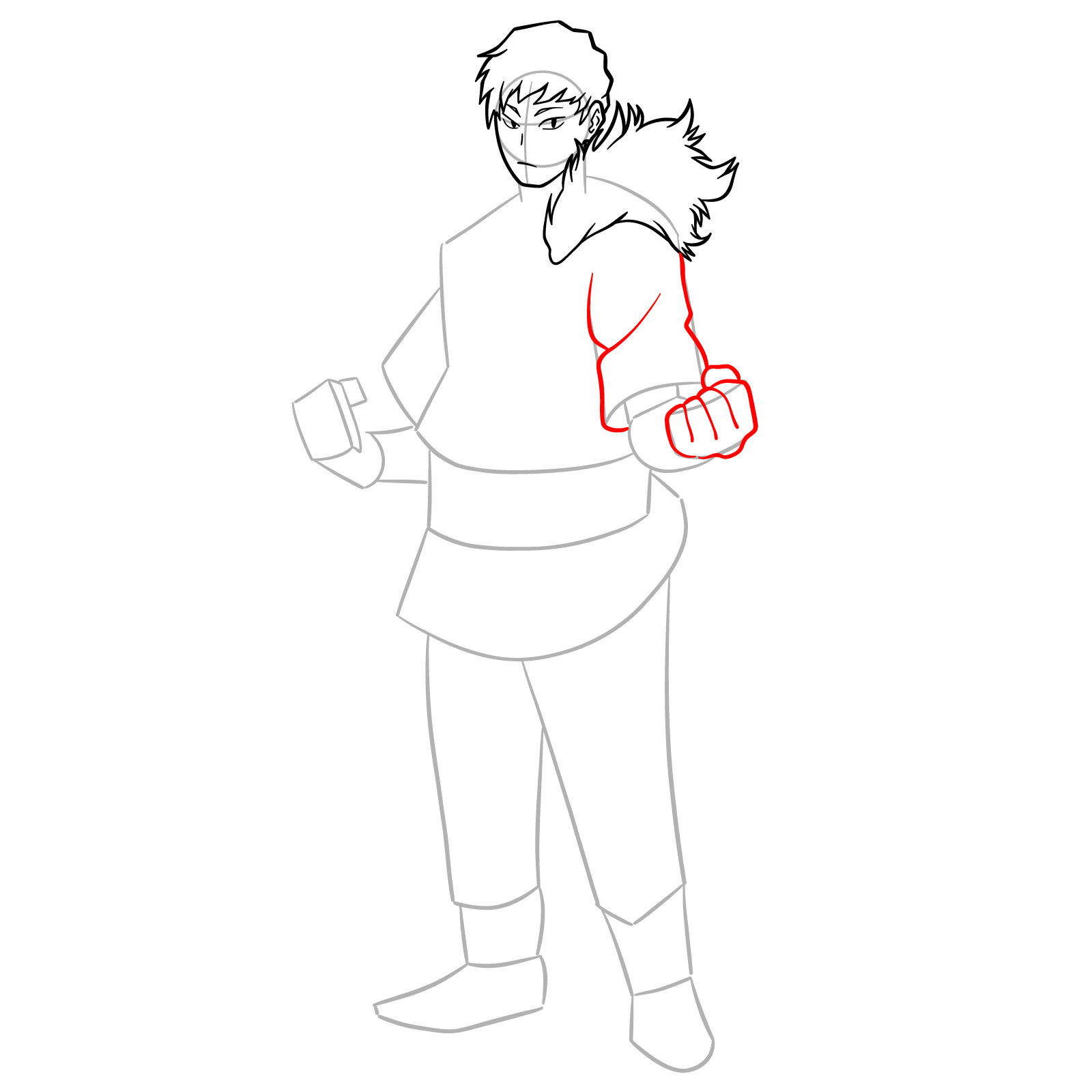 How to Draw Ojiro from MHA - step 10