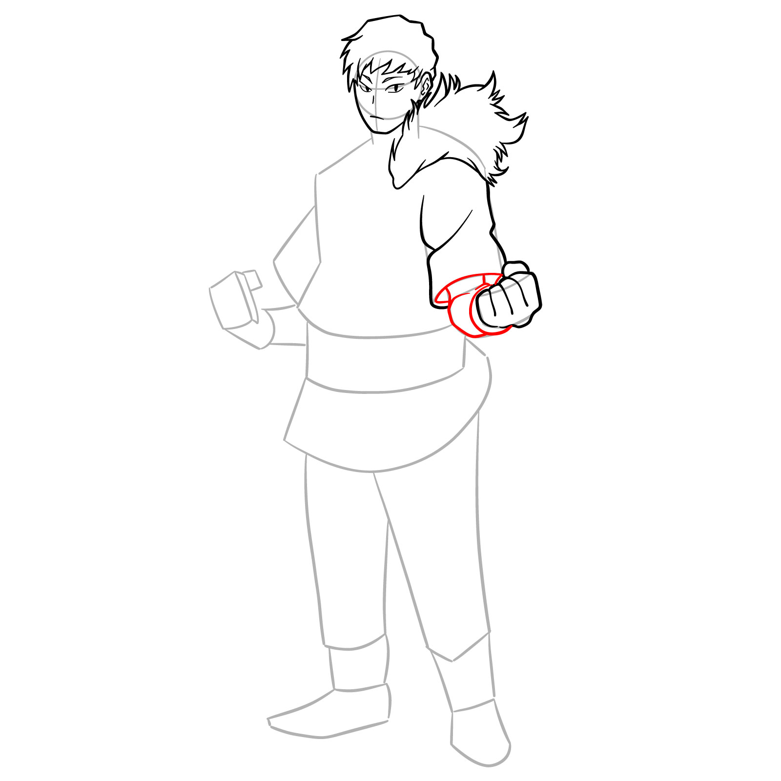 How to Draw Ojiro from MHA - step 11