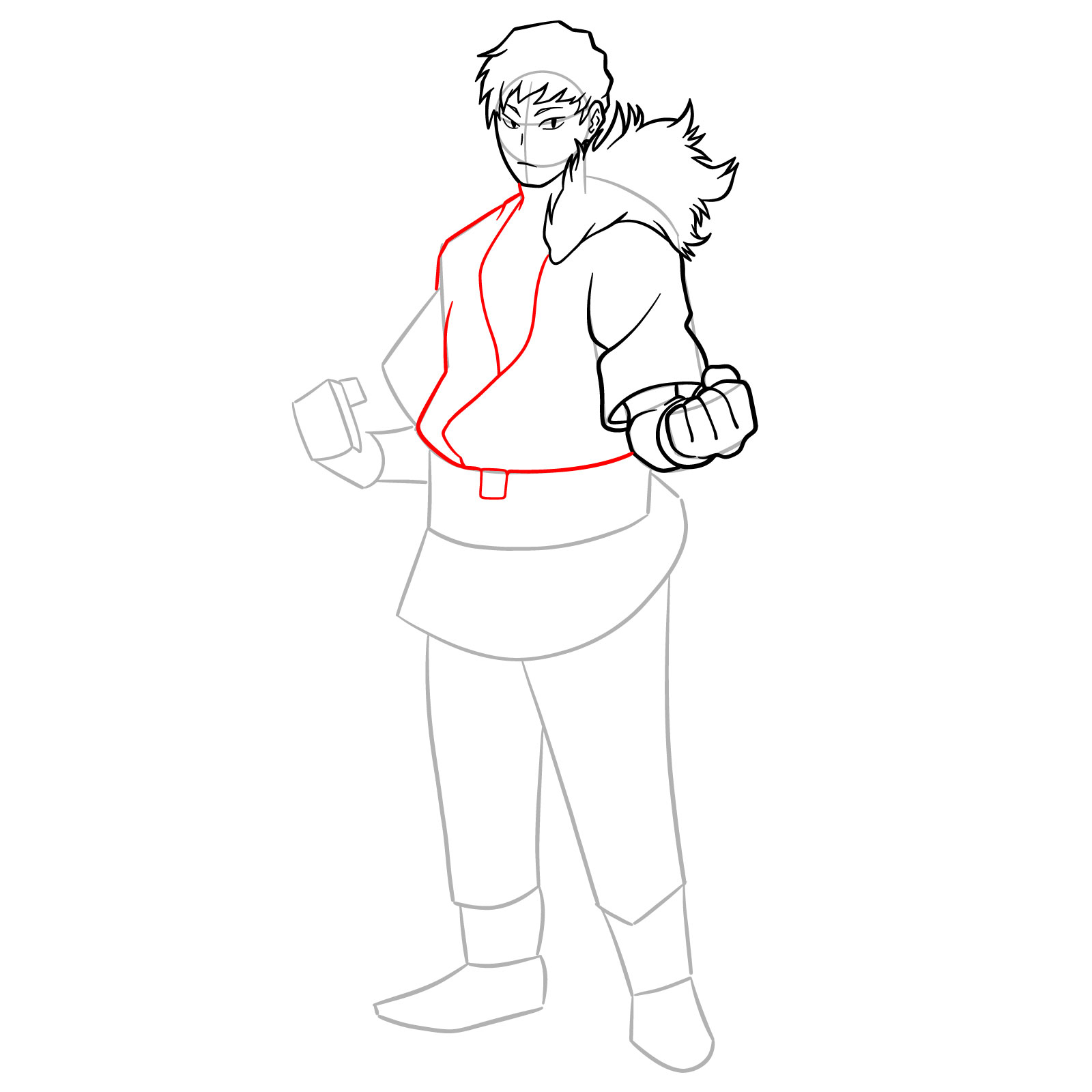 How to Draw Ojiro from MHA - step 12