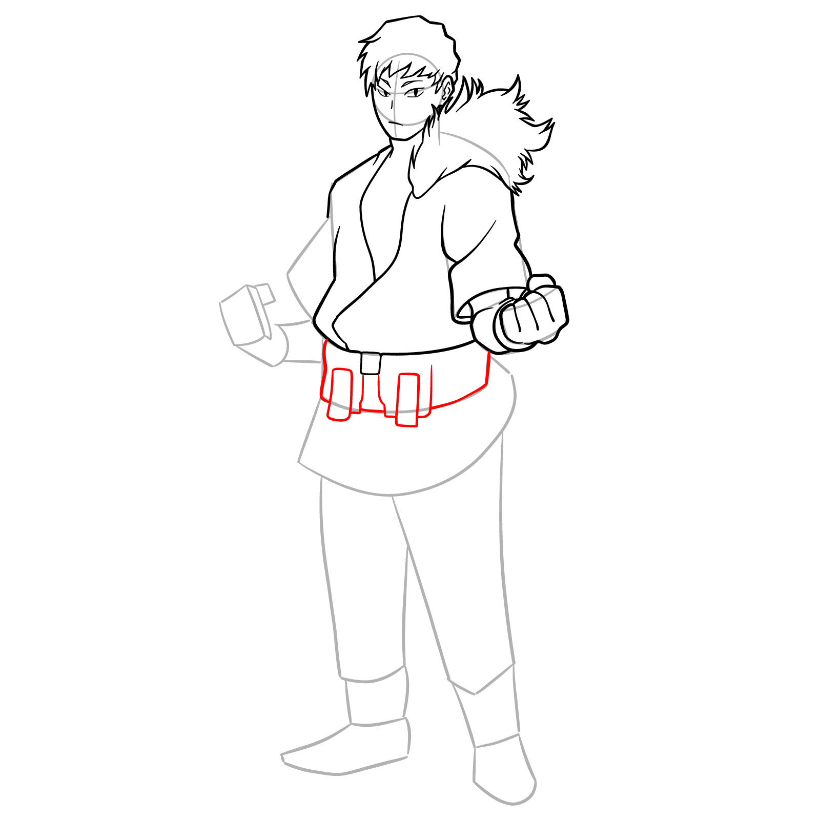 How to Draw Ojiro from MHA - step 13