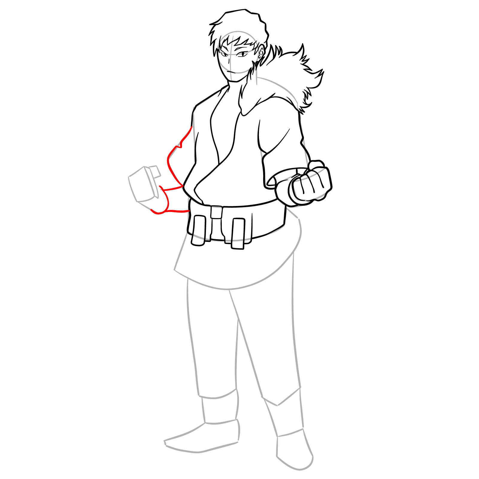 How to Draw Ojiro from MHA - step 14
