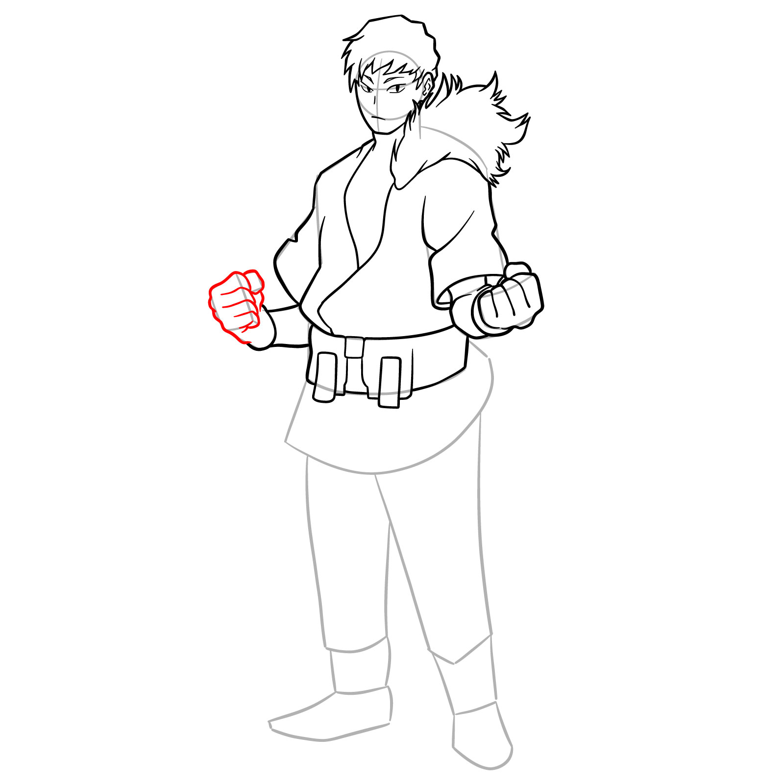 How to Draw Ojiro from MHA - step 15