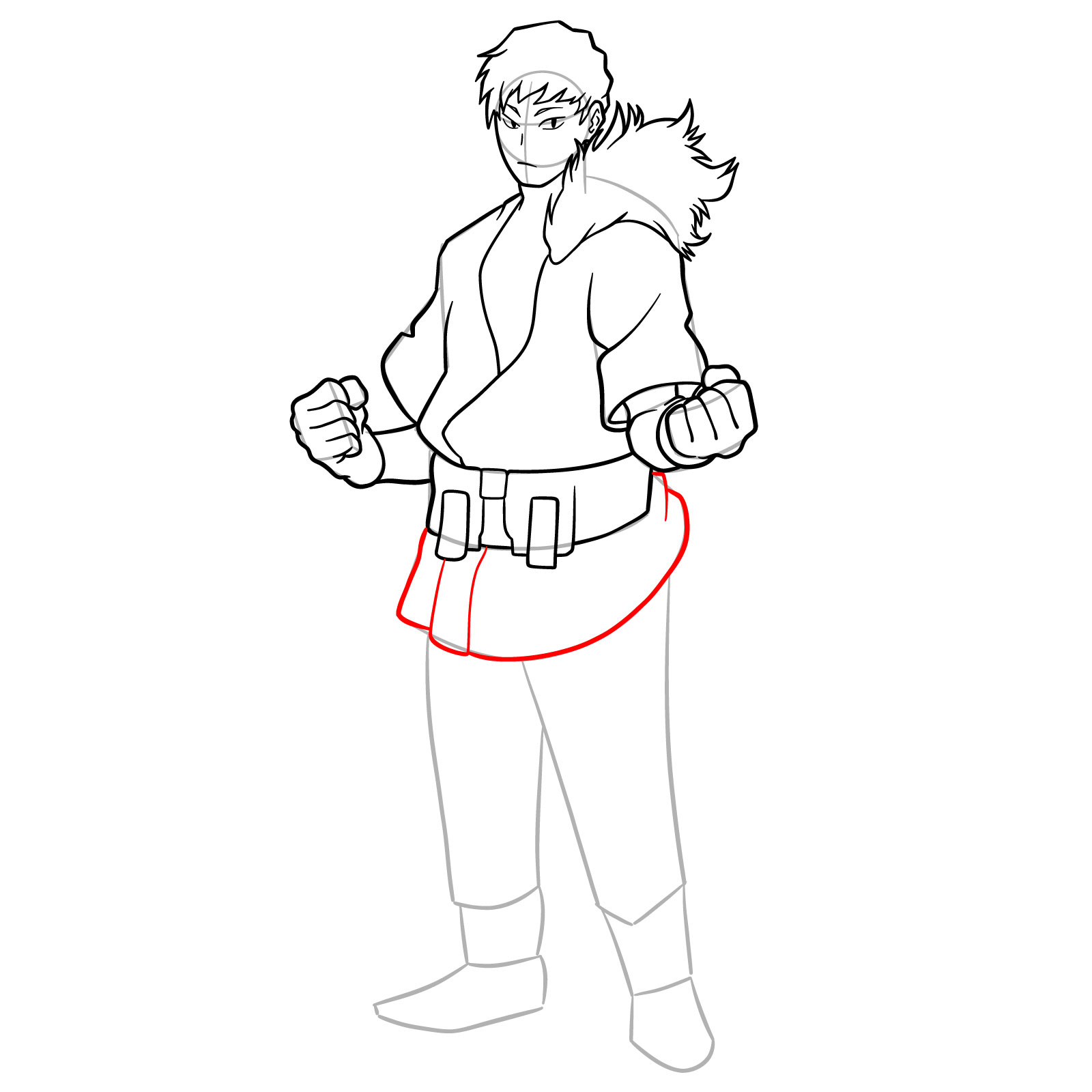 How to Draw Ojiro from MHA - step 16