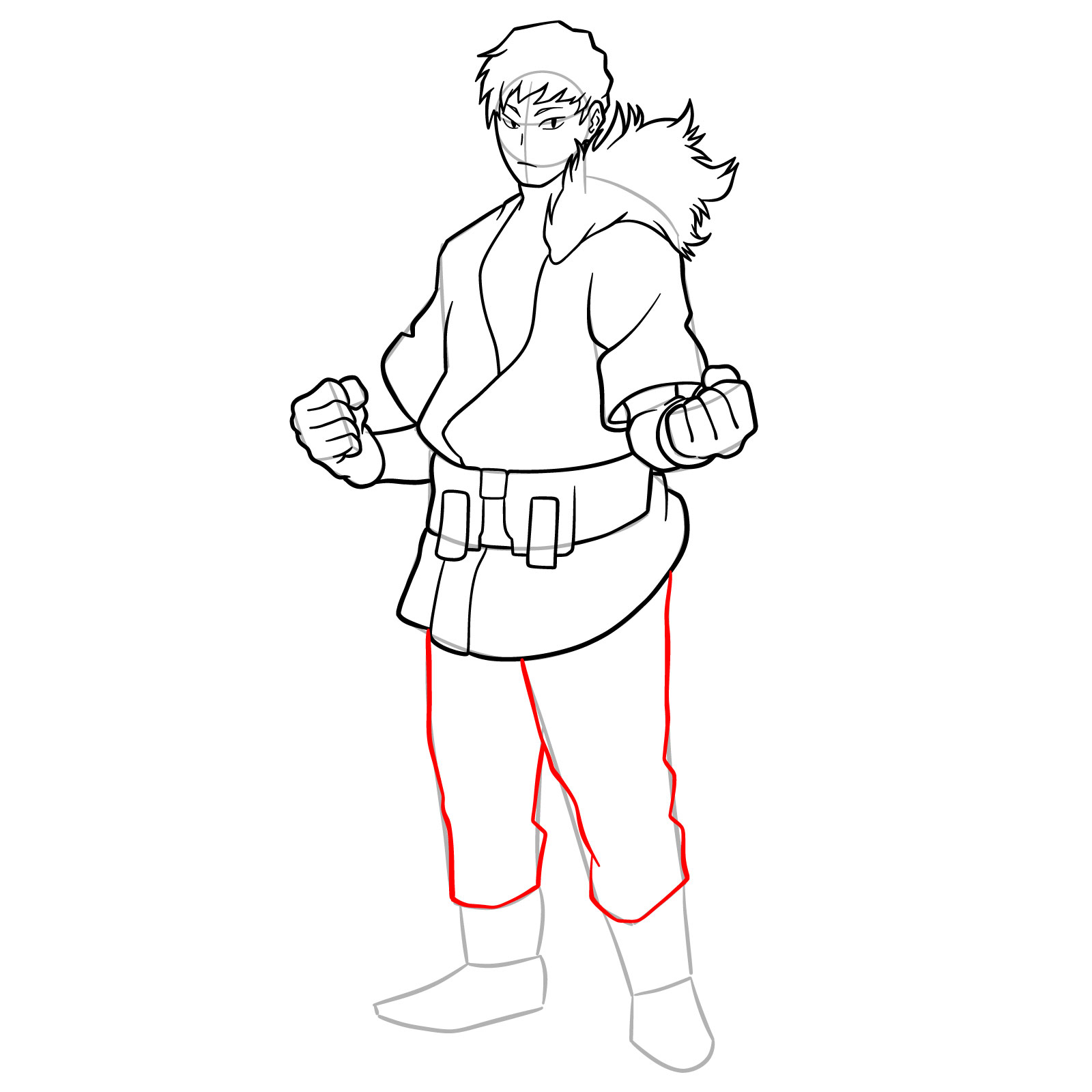 How to Draw Ojiro from MHA - step 17