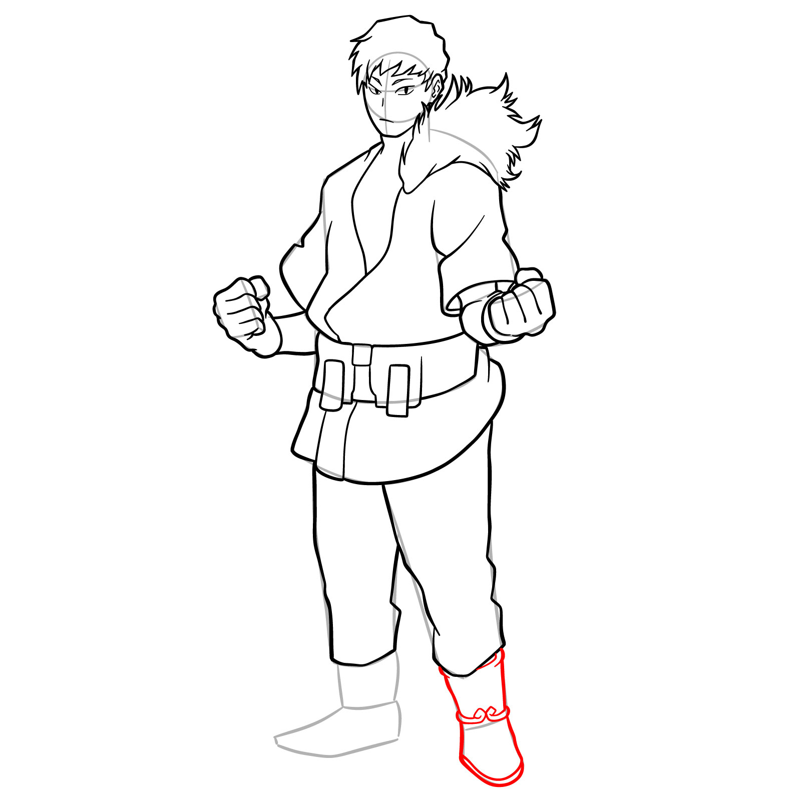 How to Draw Ojiro from MHA - step 18