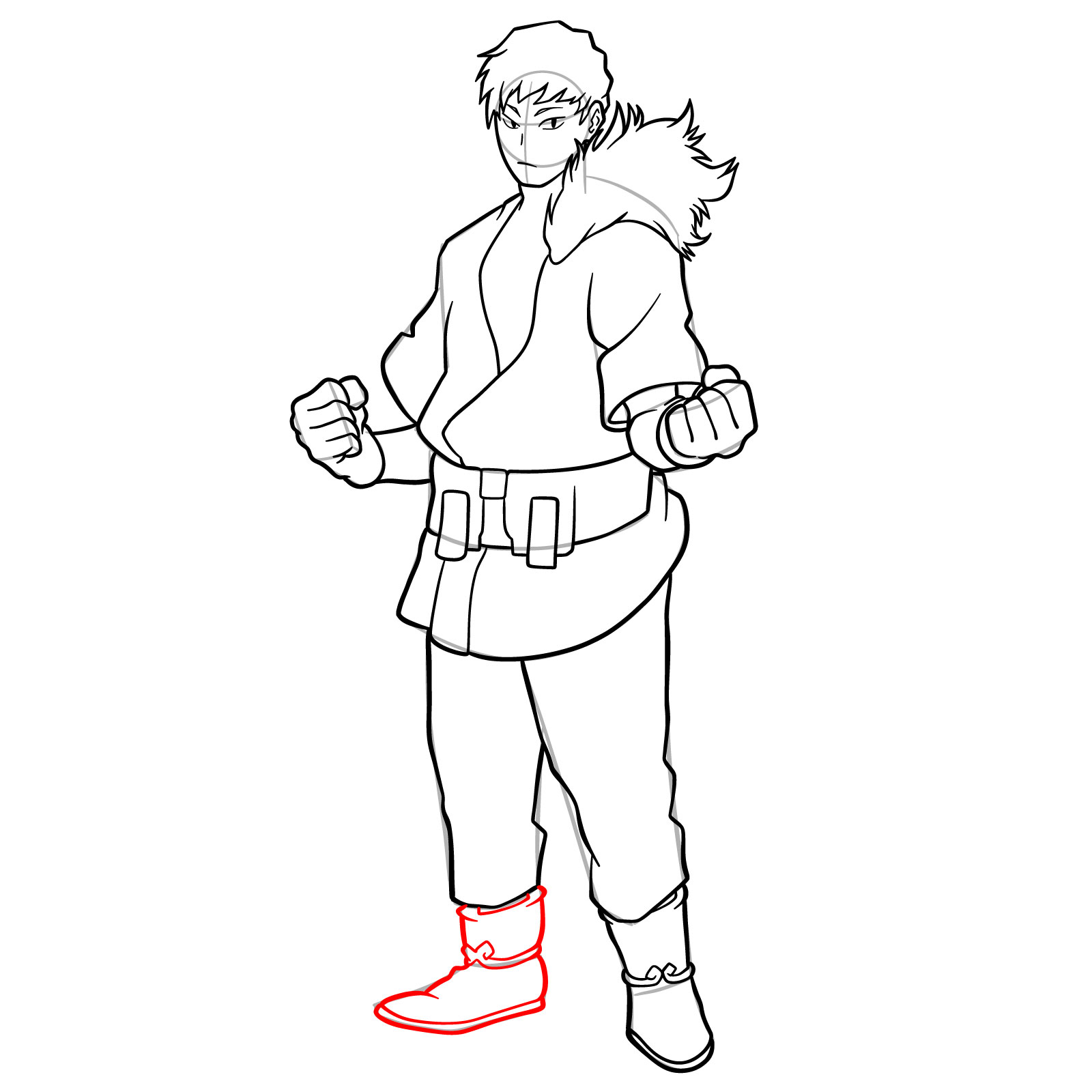 How to Draw Ojiro from MHA - step 19