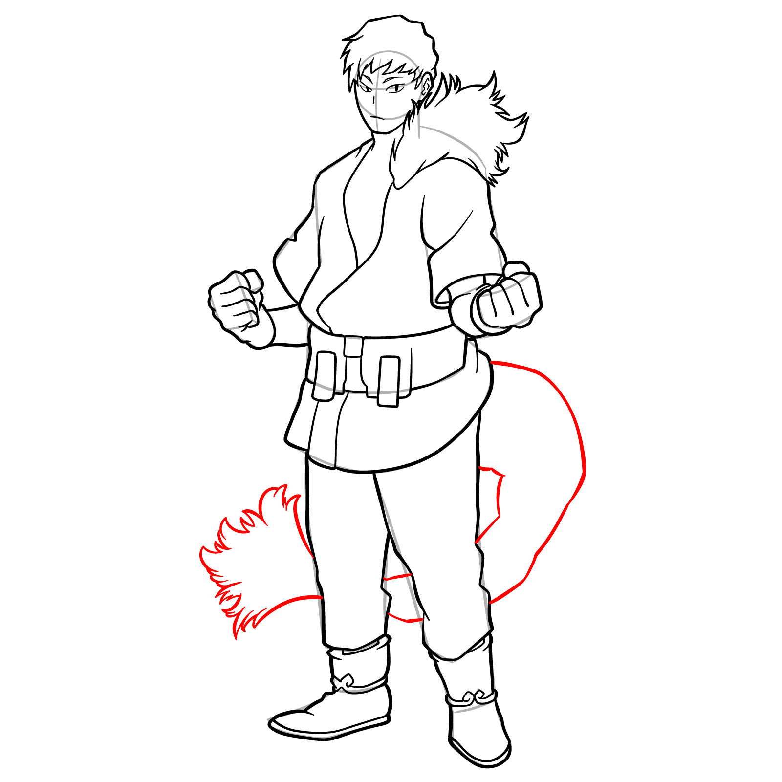 How to Draw Ojiro from MHA - step 20