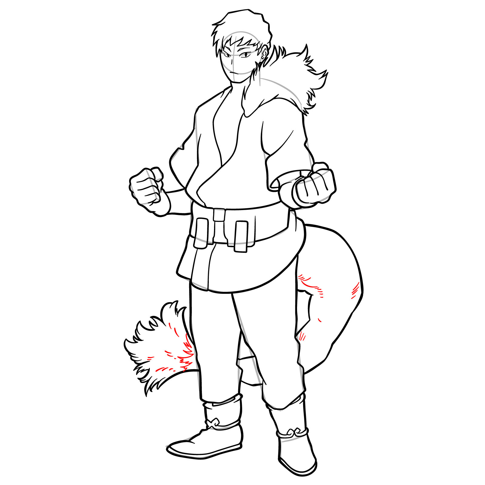 How to Draw Ojiro from MHA - step 21