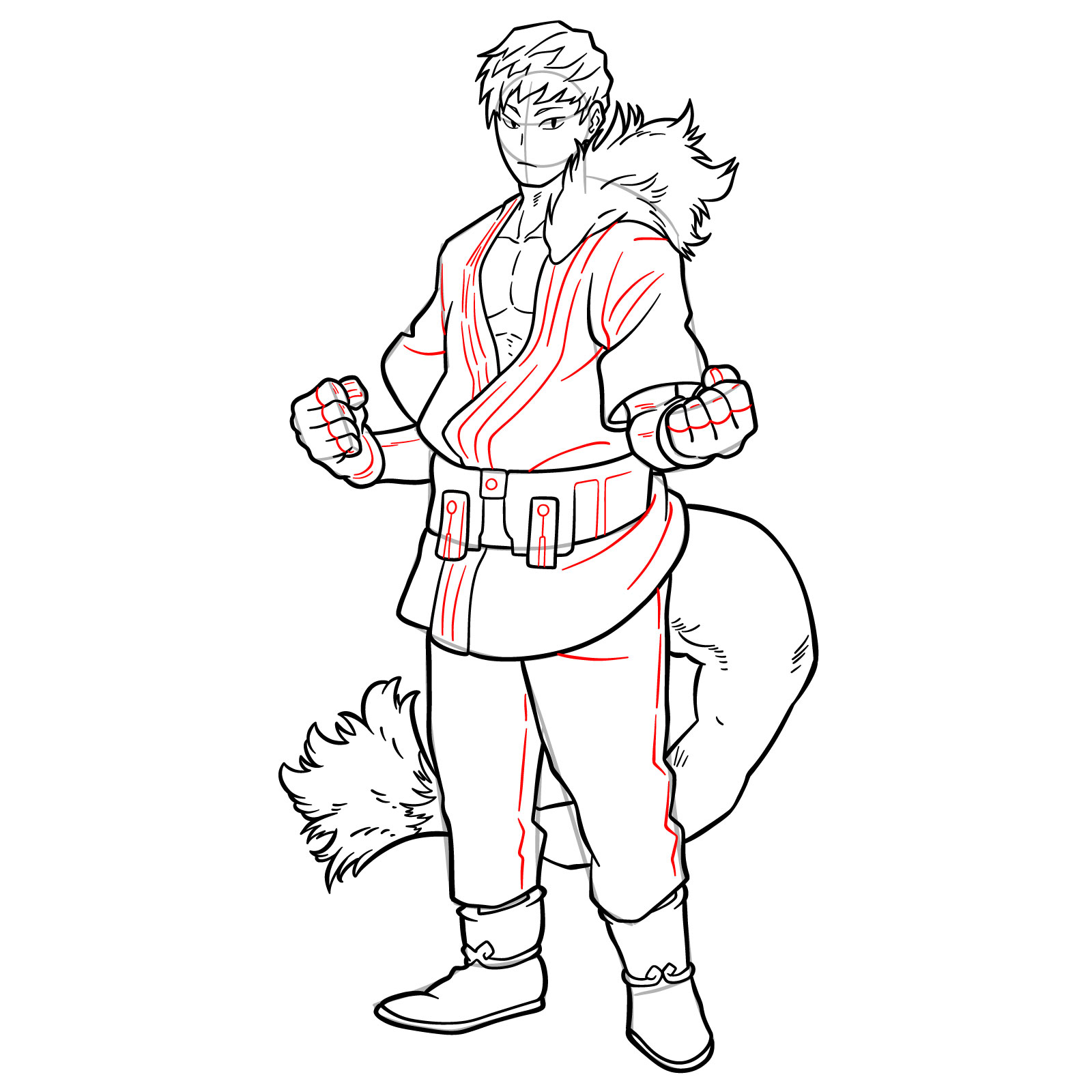 How to Draw Ojiro from MHA - step 23