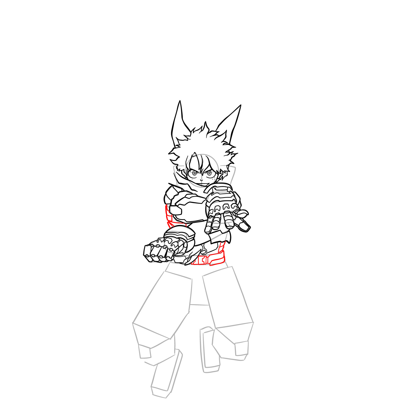 How to Draw Deku Mech Costume Zeta - step 21