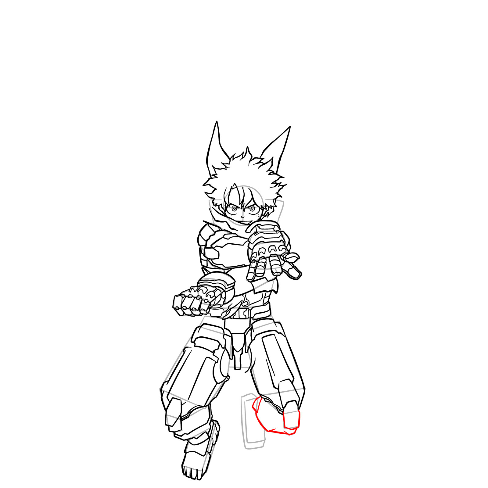 How to Draw Deku Mech Costume Zeta - step 28